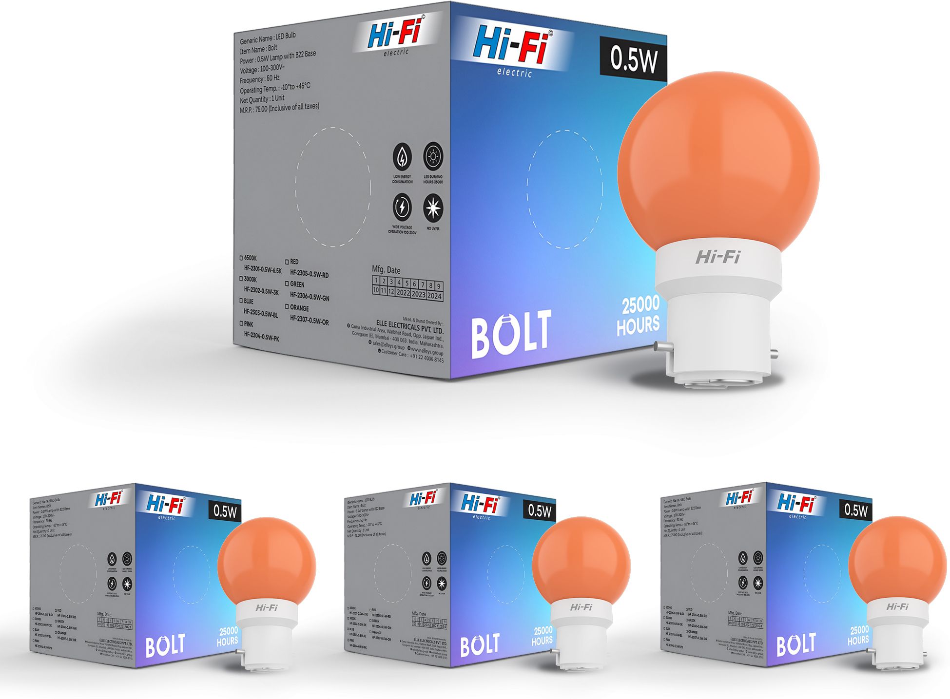 0.5 W Basic Round B22 LED Bulb-image-40