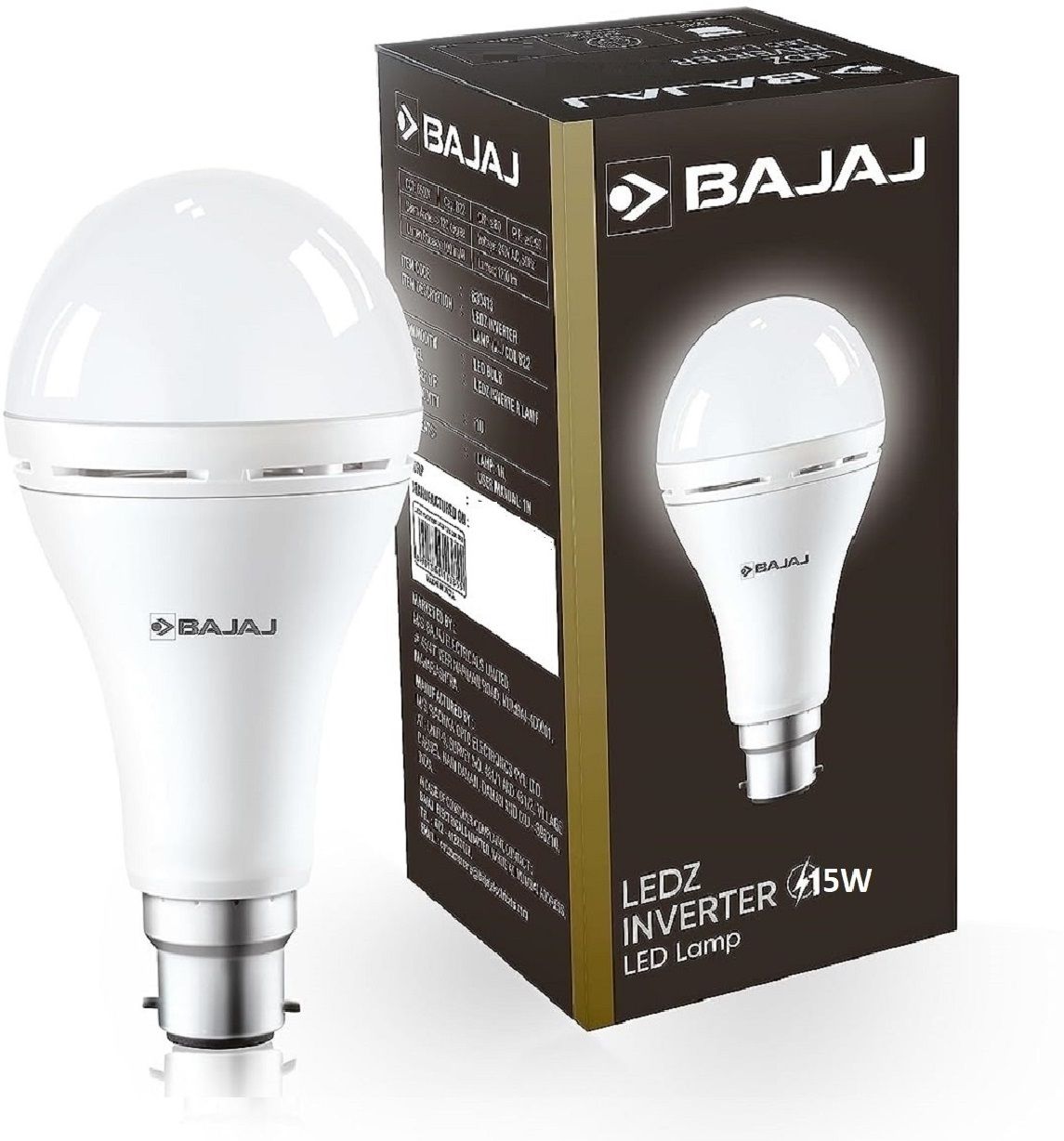 15W B22 WHITE INVERTER LED BULB PACK OF-01 4 hrs Bulb Emergency Light-image-33