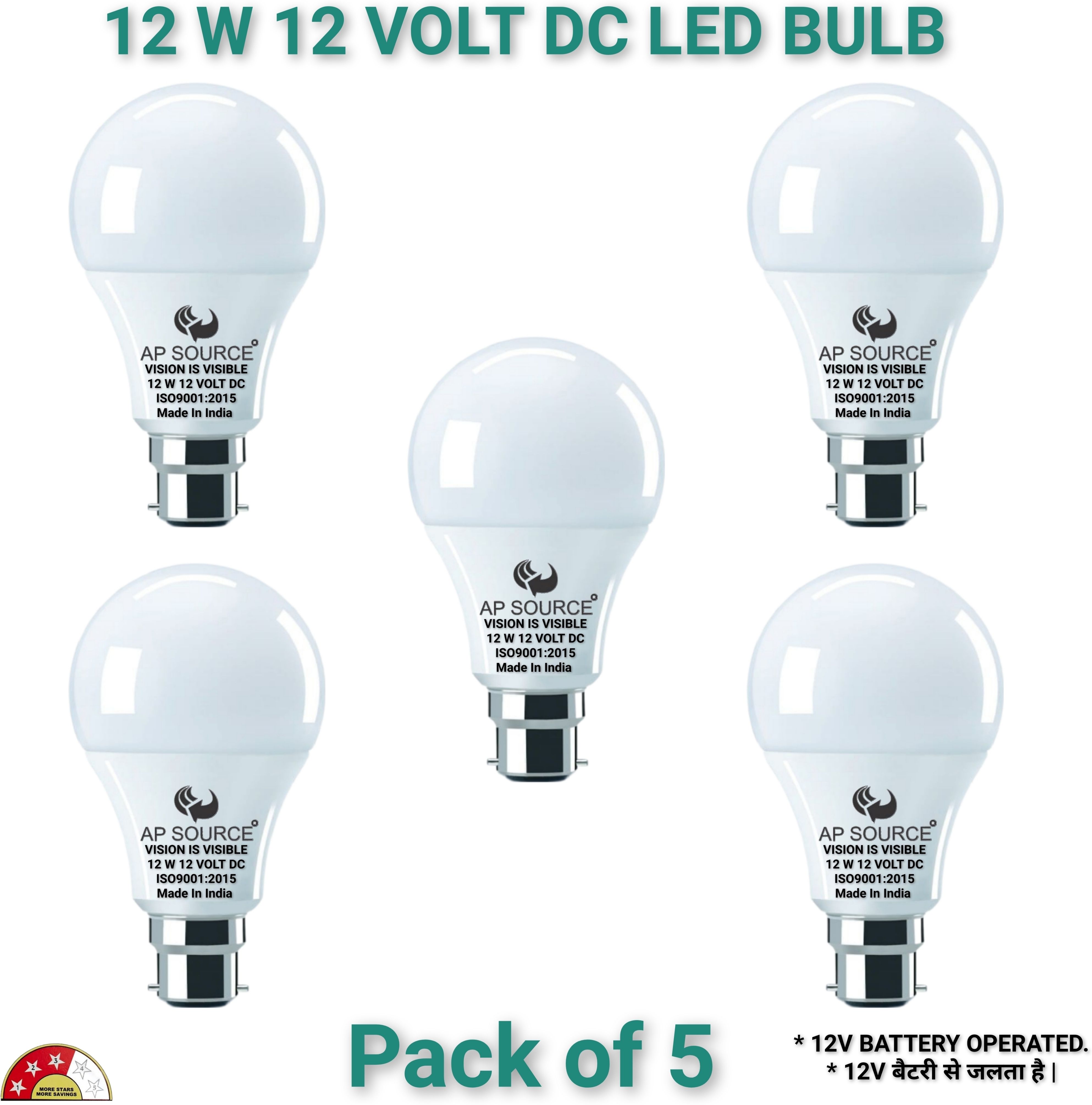 ap source 12 W Basic Round B22 LED Bulb-picture-12