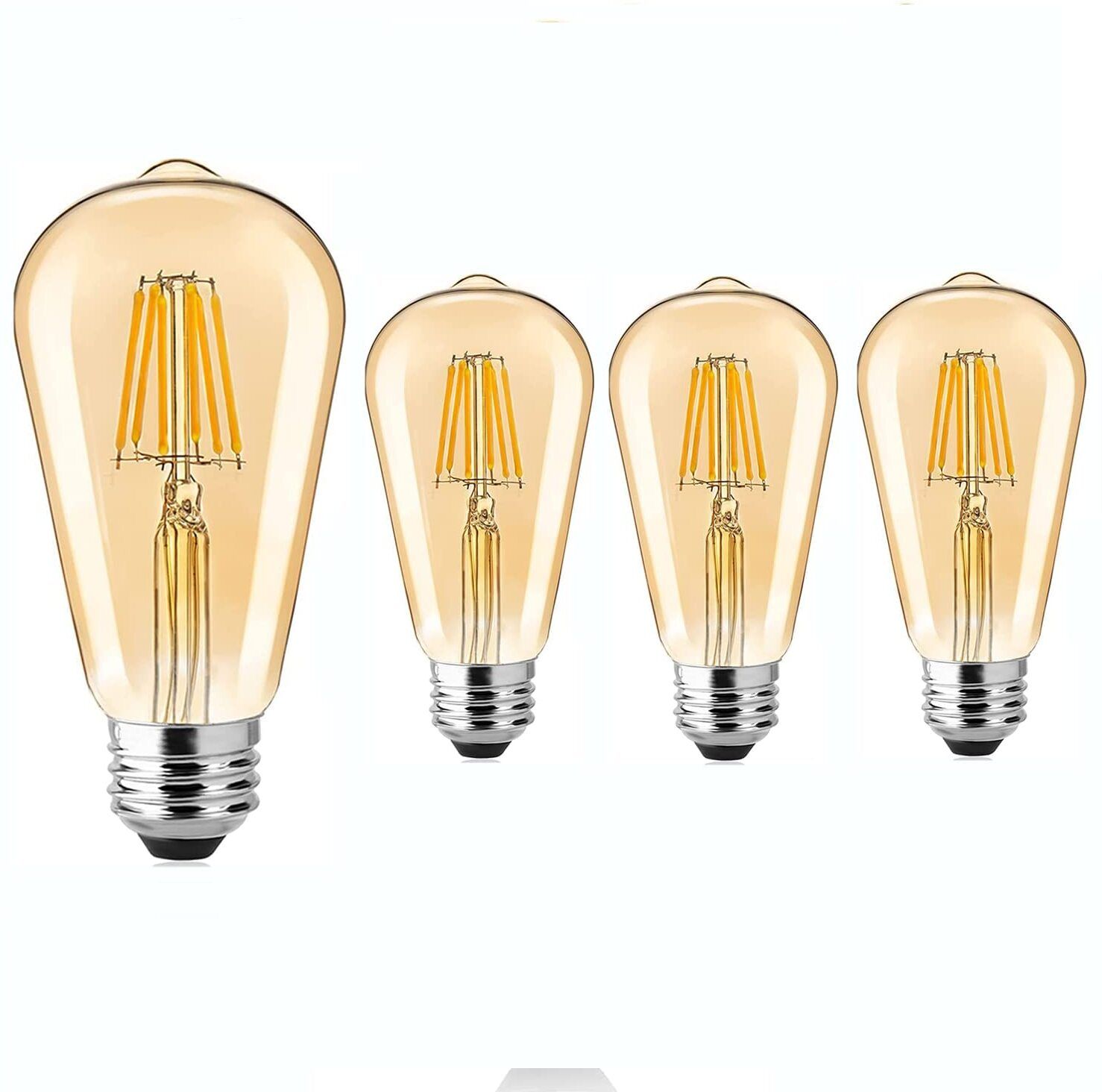 (Pack of 4)4W E27 E26 Base Filament Bulbs | Edison Bulb | Filament Bulb Wall/ Hanging Lights (Pendant Lights) Lamp Shade-image-4