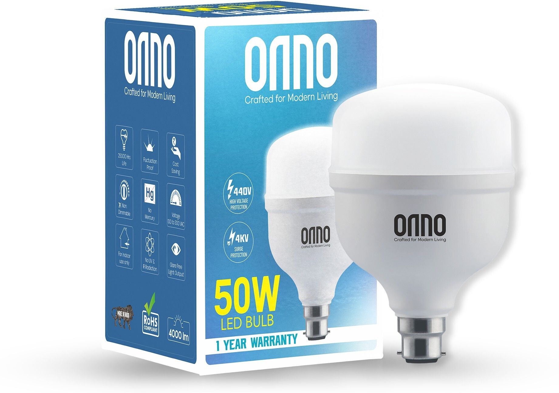 onno 50 W Basic T-Bulb B22 LED Bulb-picture-10