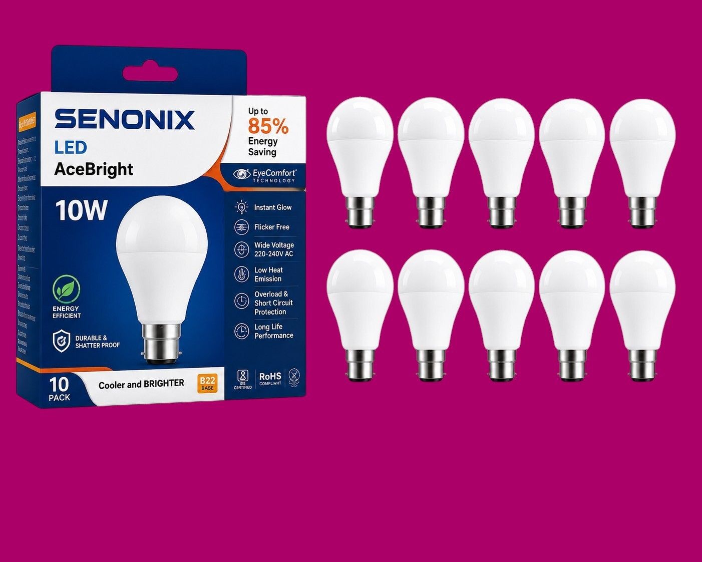 senonix 10 W Basic Round 2 Pin LED Bulb-picture-20