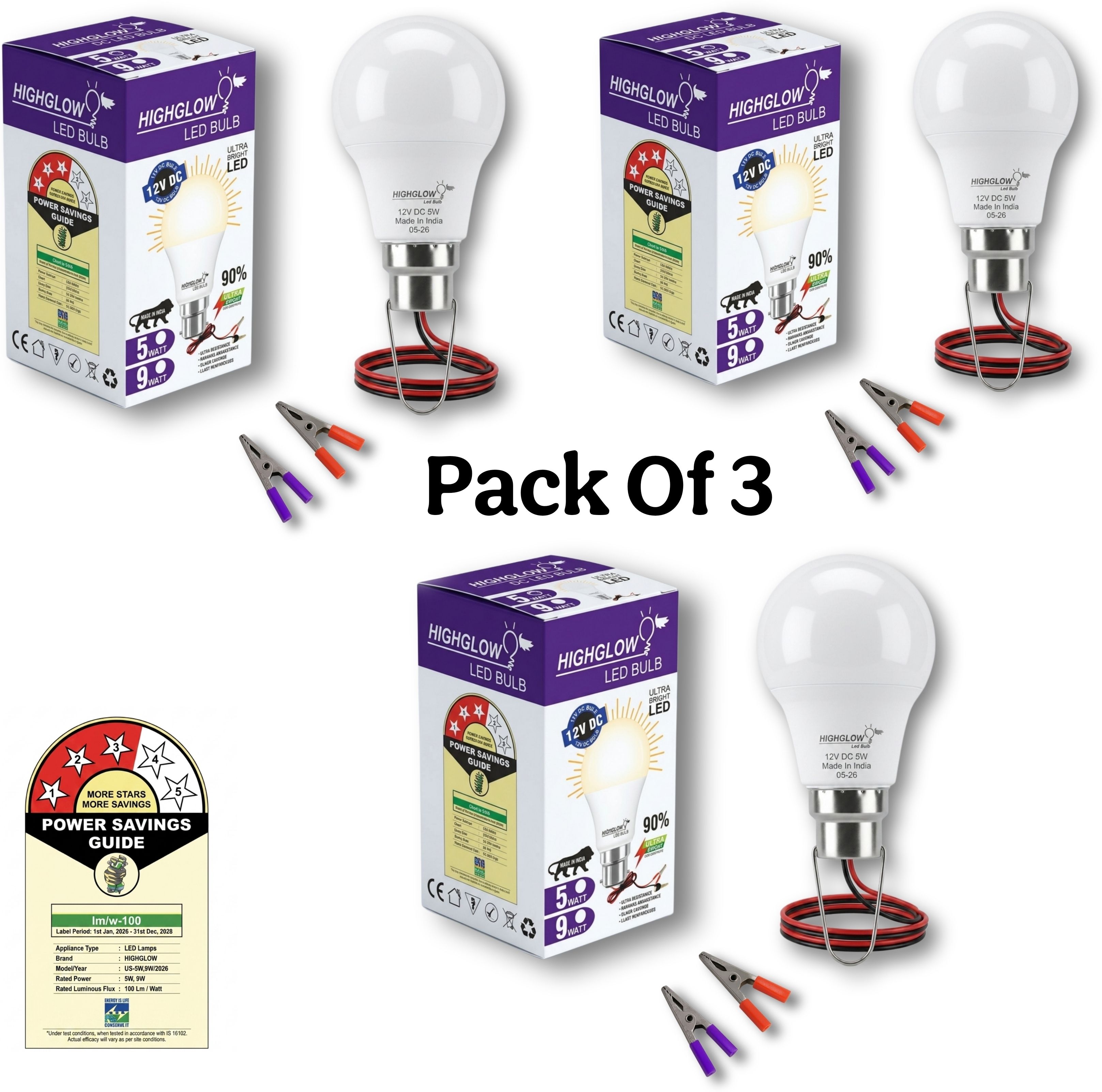 highglow 5 W Basic Round 2 Pin LED Bulb-picture-47