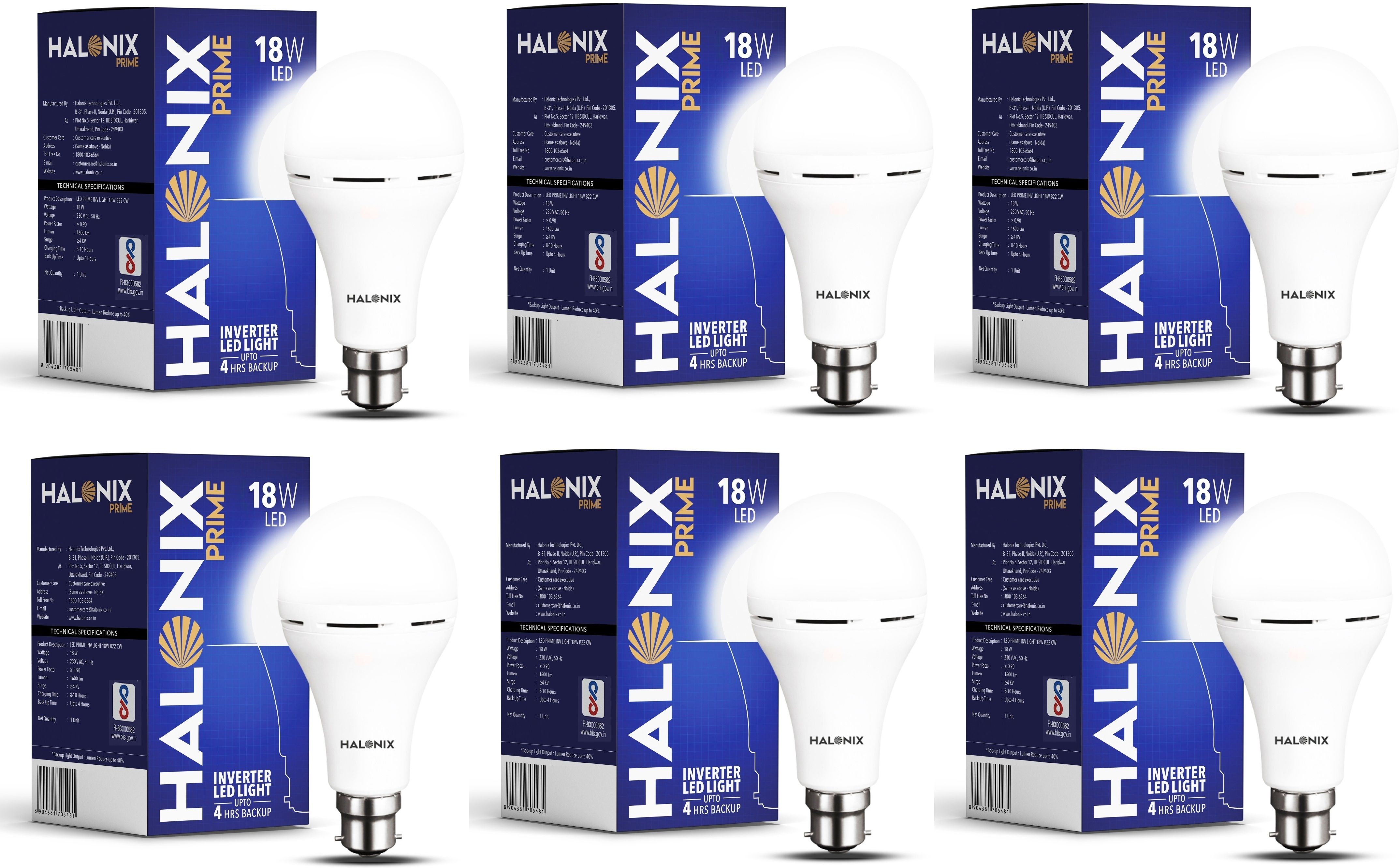 halonix 18 W Inverter Round B22 D Inverter Bulb-picture-24