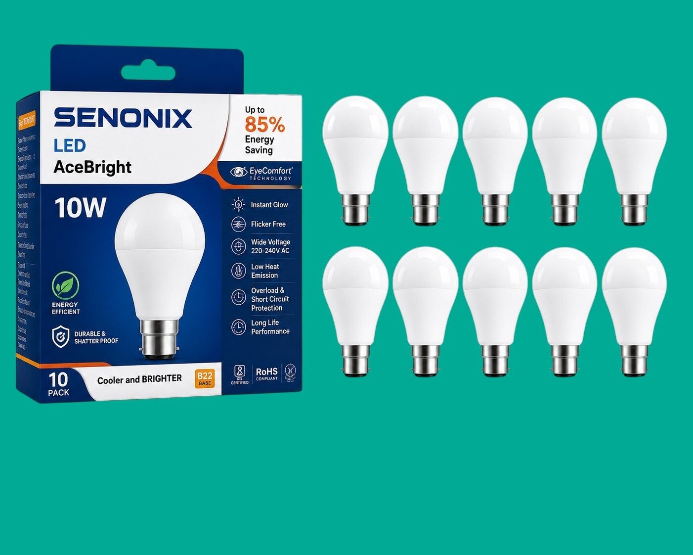 senonix 10 W Basic Round 2 Pin LED Bulb-picture-38