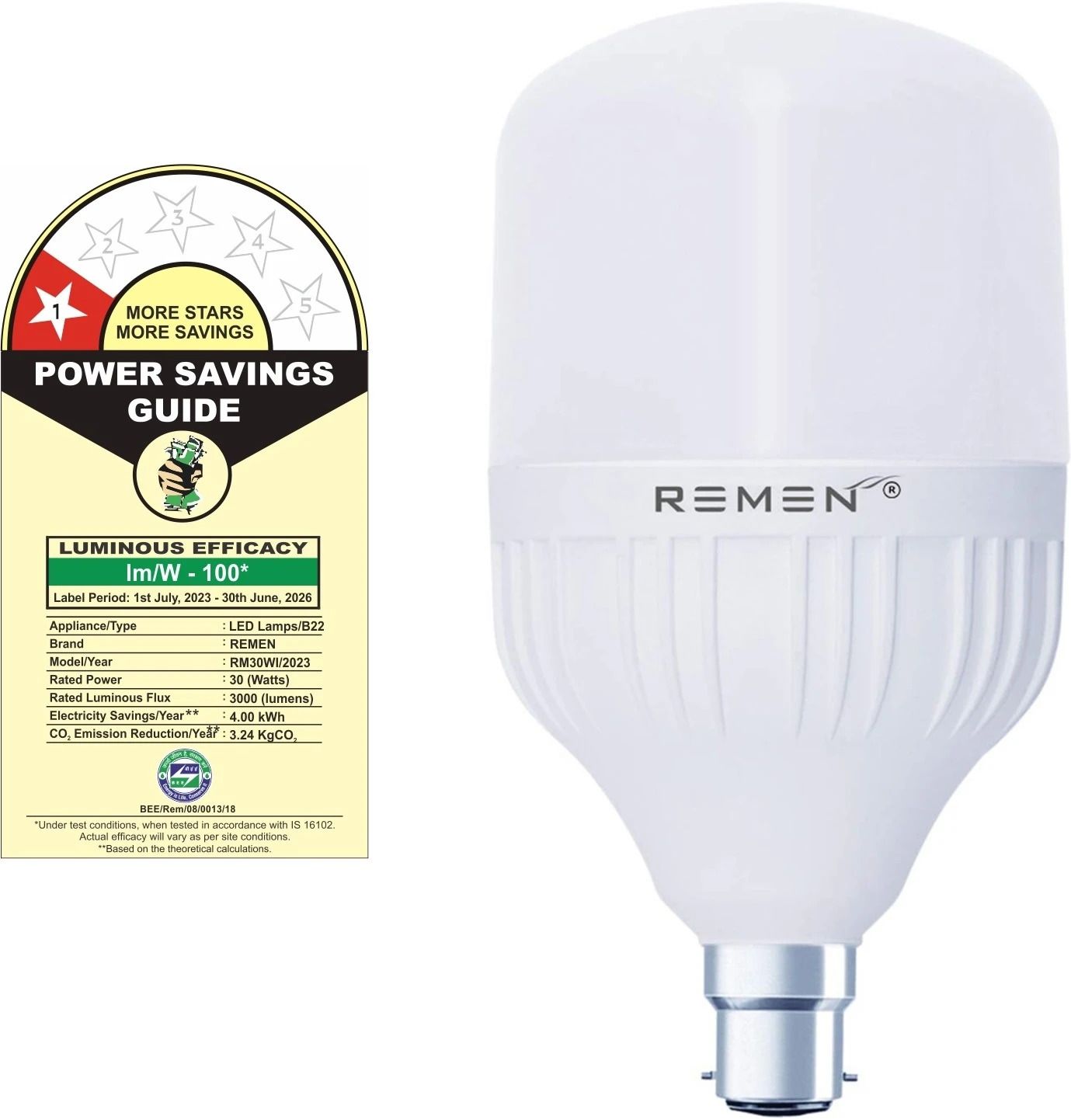 remen 30 W Basic Standard B22 LED Bulb-picture-28