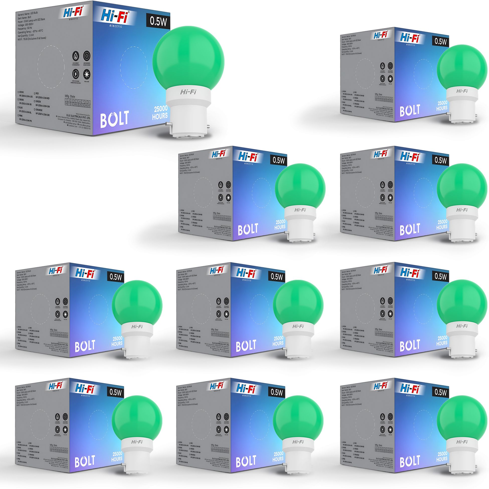 0.5 W Basic Round B22 LED Bulb-image-7