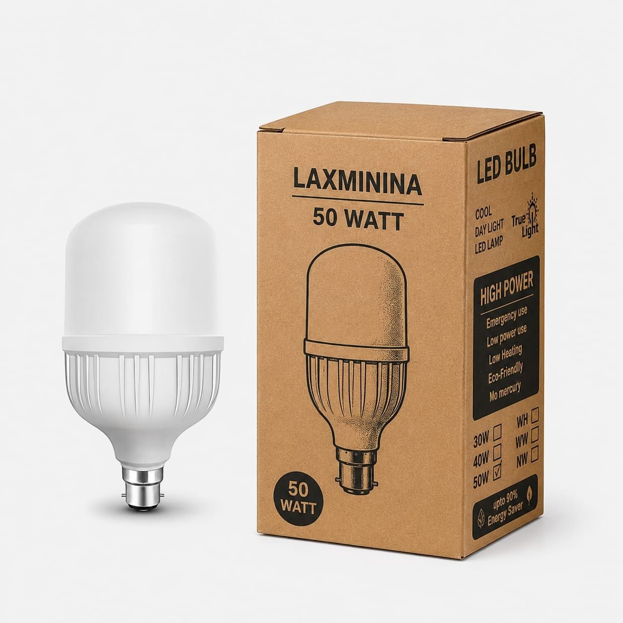 laxminina 50 W Basic, Eye Safety Compliance Standard B22 LED Bulb-picture-20