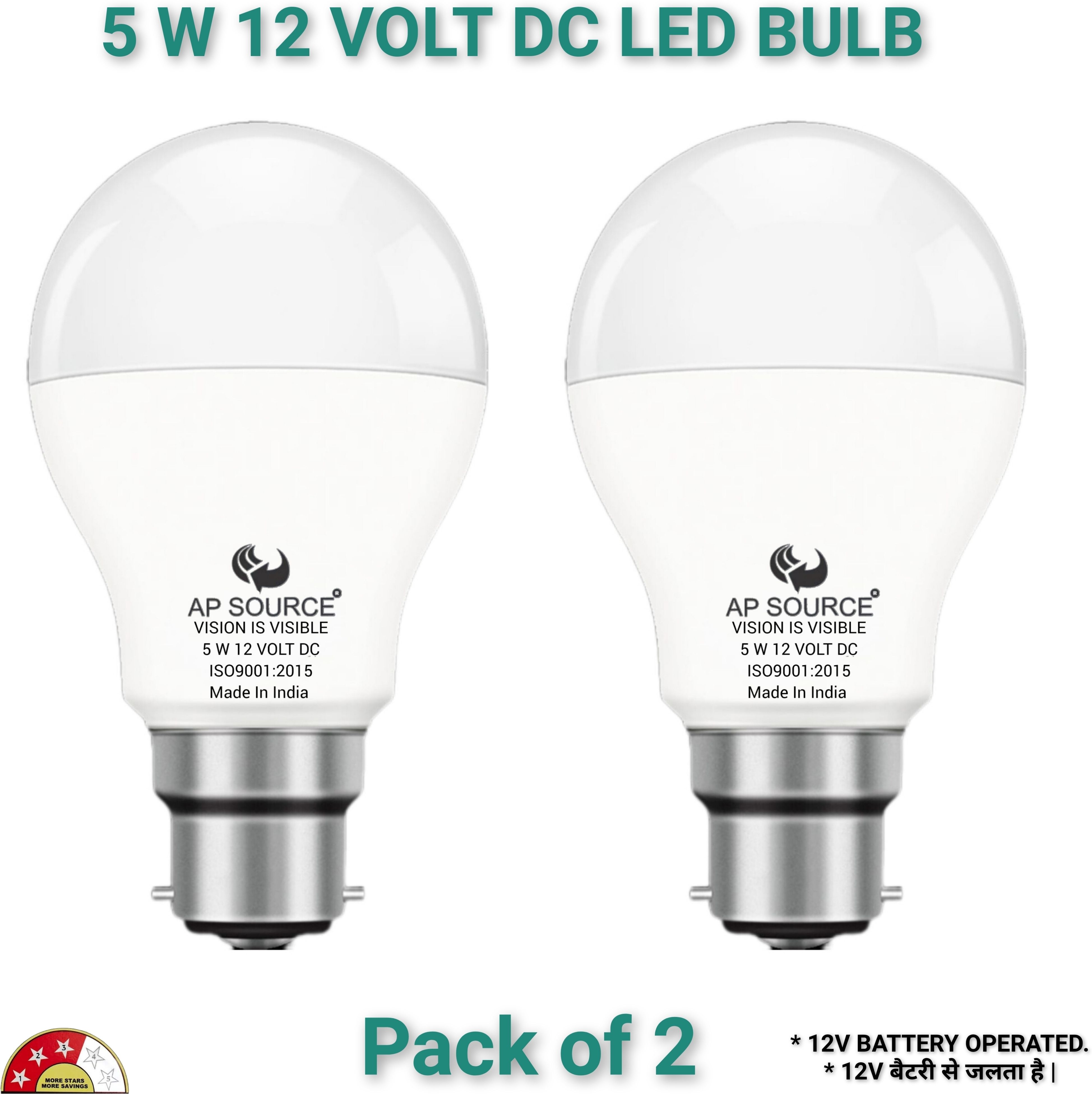 ap source 5 W Basic Round B22 LED Bulb-picture-23