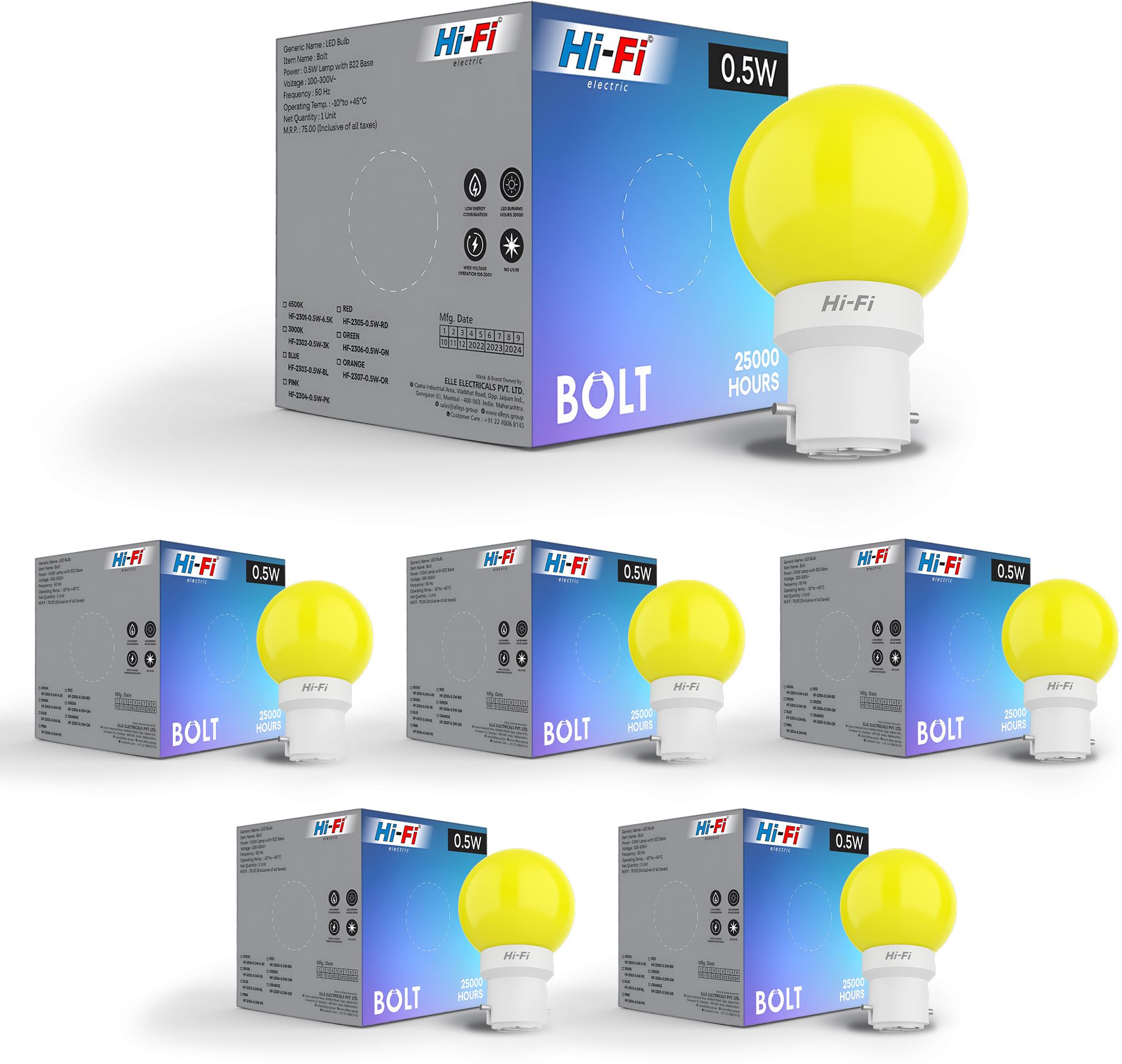 0.5 W Basic Round B22 LED Bulb-image-9