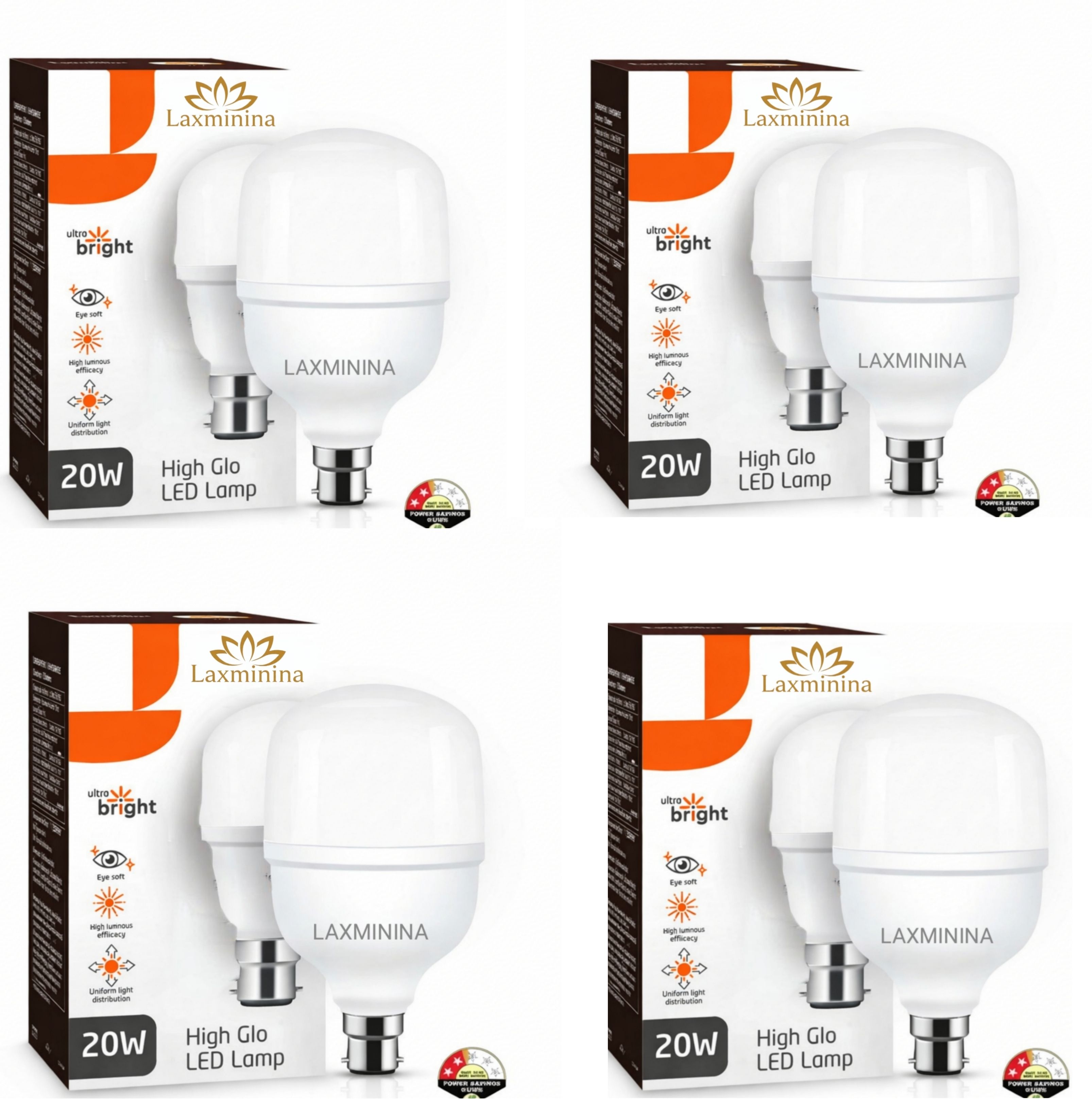 20 W Eye Safety Compliance Round B22 LED Bulb
