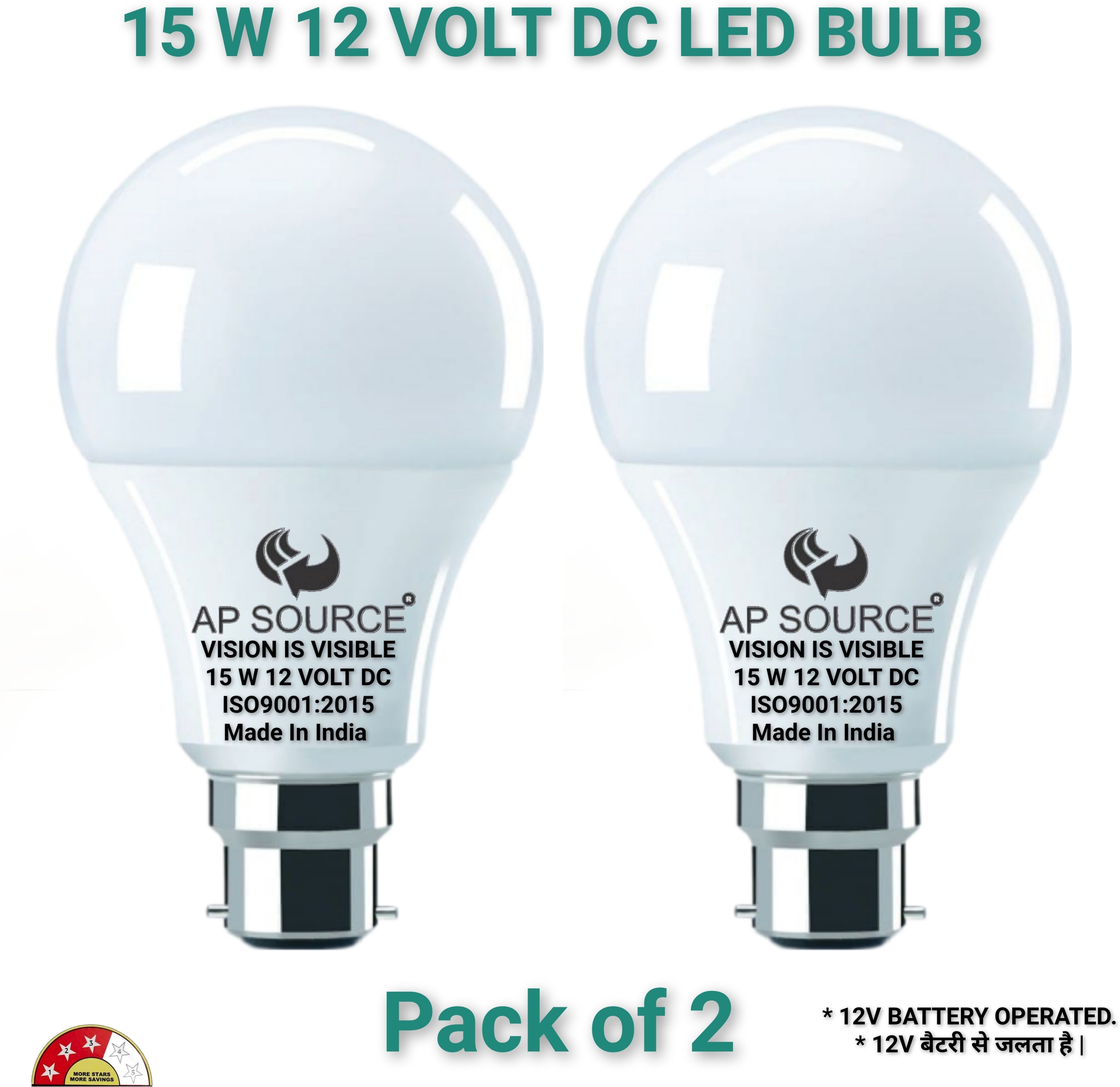 ap source 15 W Basic Round B22 LED Bulb-picture-24