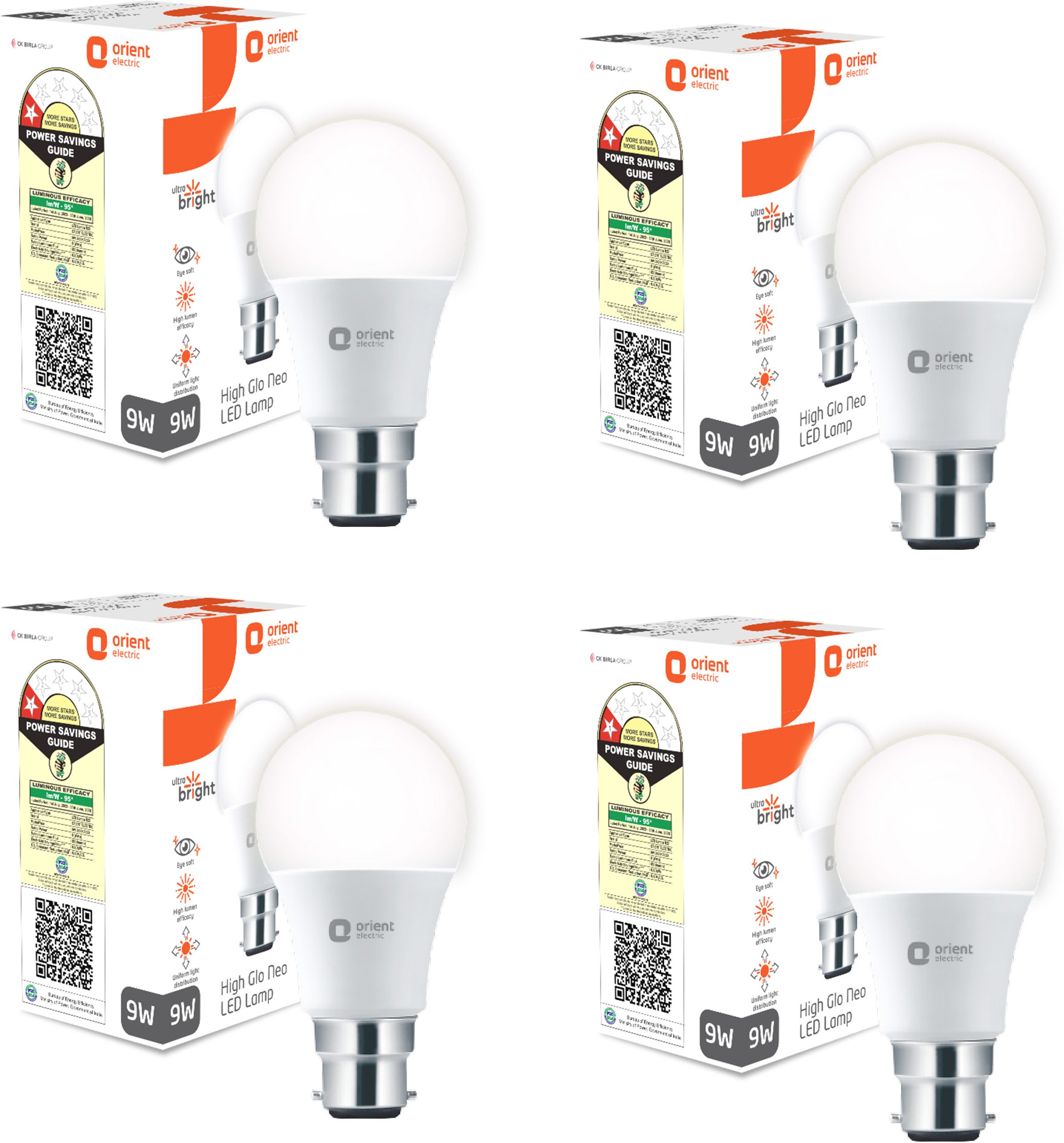 9 W Basic Round B22 LED Bulb