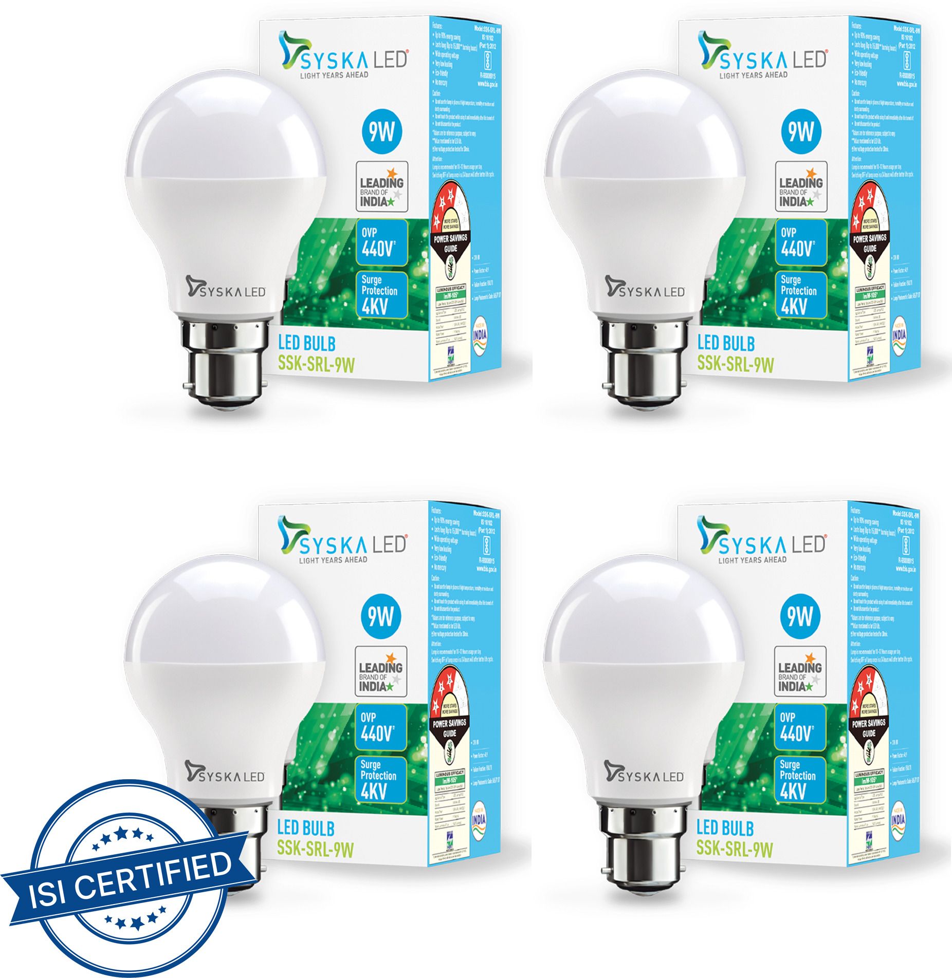 syska 9 W Basic Standard B22 LED Bulb-picture-16