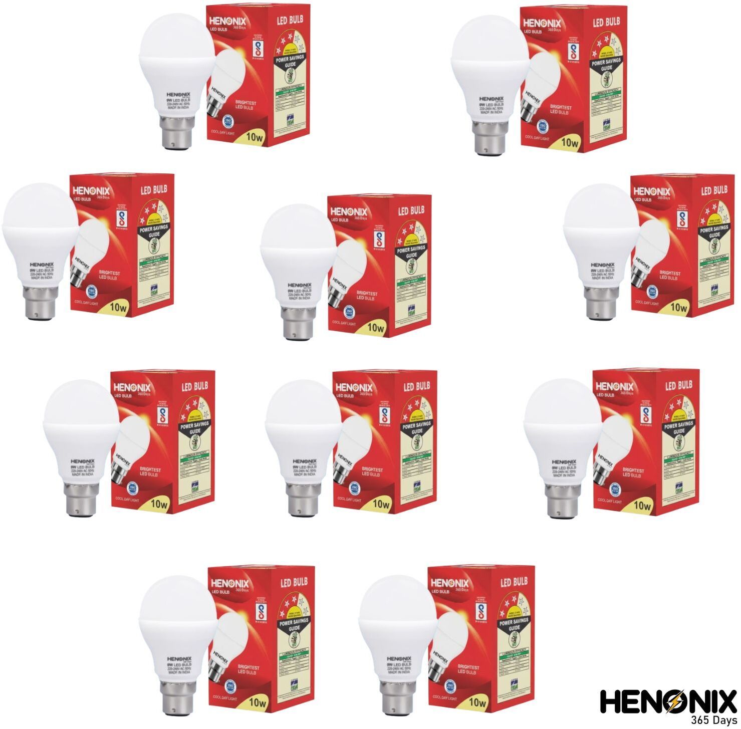 henonix 10 W Eye Safety Compliance Round B22 LED Bulb-picture-27