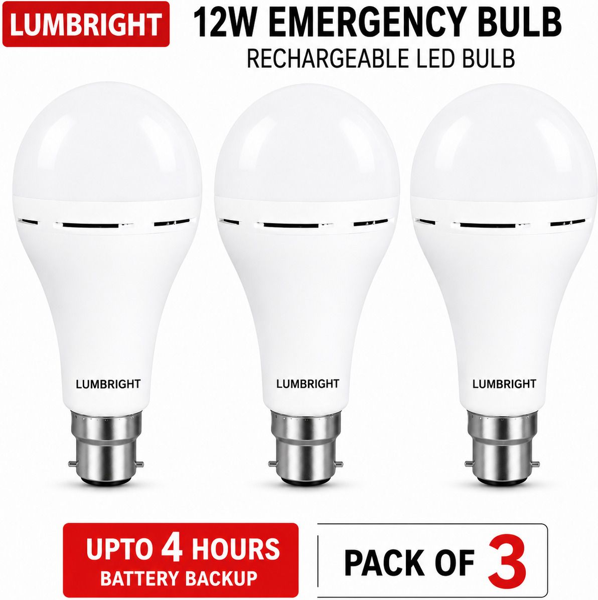 lumbright 12 W Inverter, Basic Round B22 LED Bulb-picture-19
