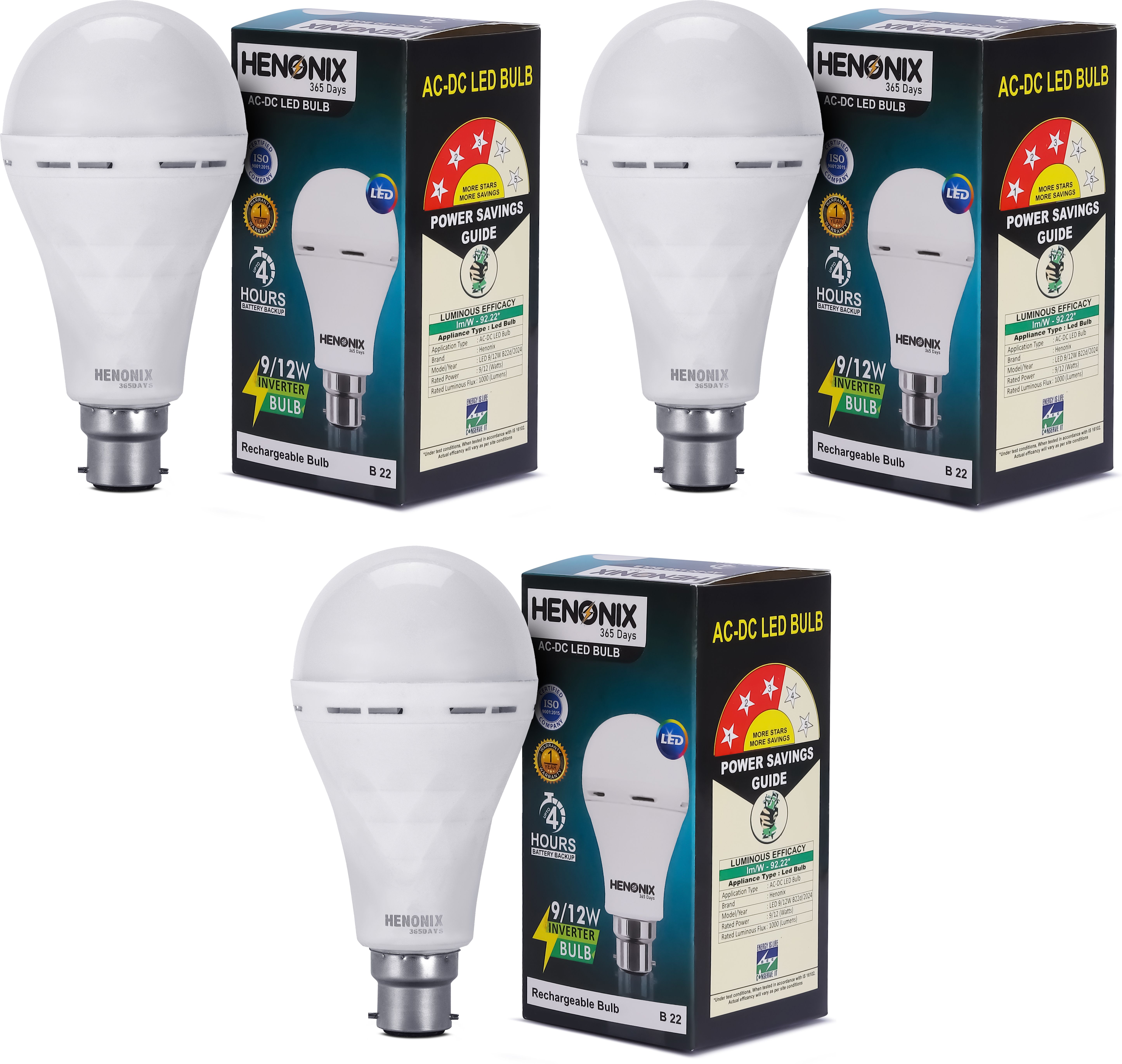 henonix 12 W Inverter Round B22 Inverter Bulb-picture-26