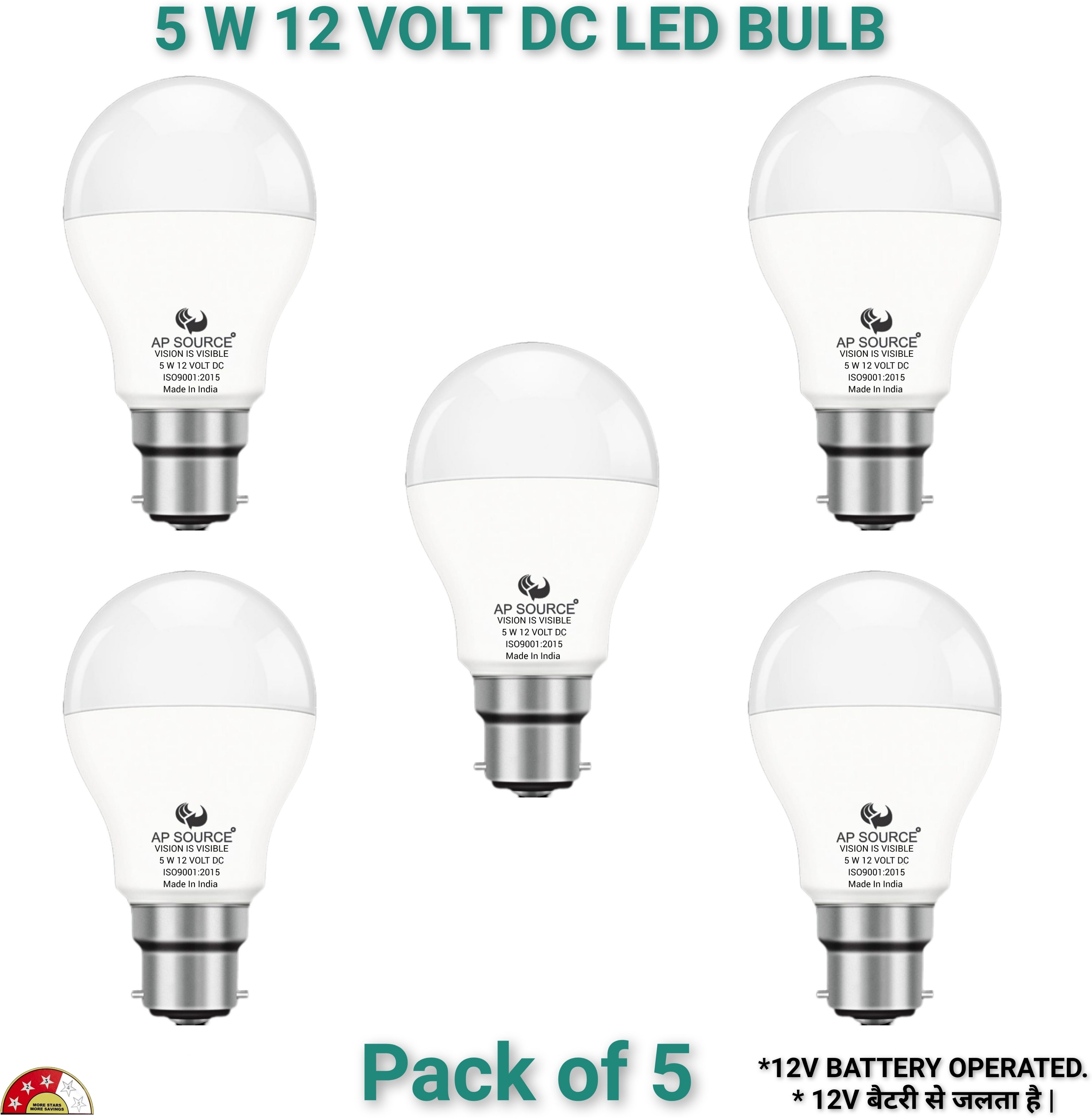 ap source 5 W Basic Round B22 LED Bulb-picture-24