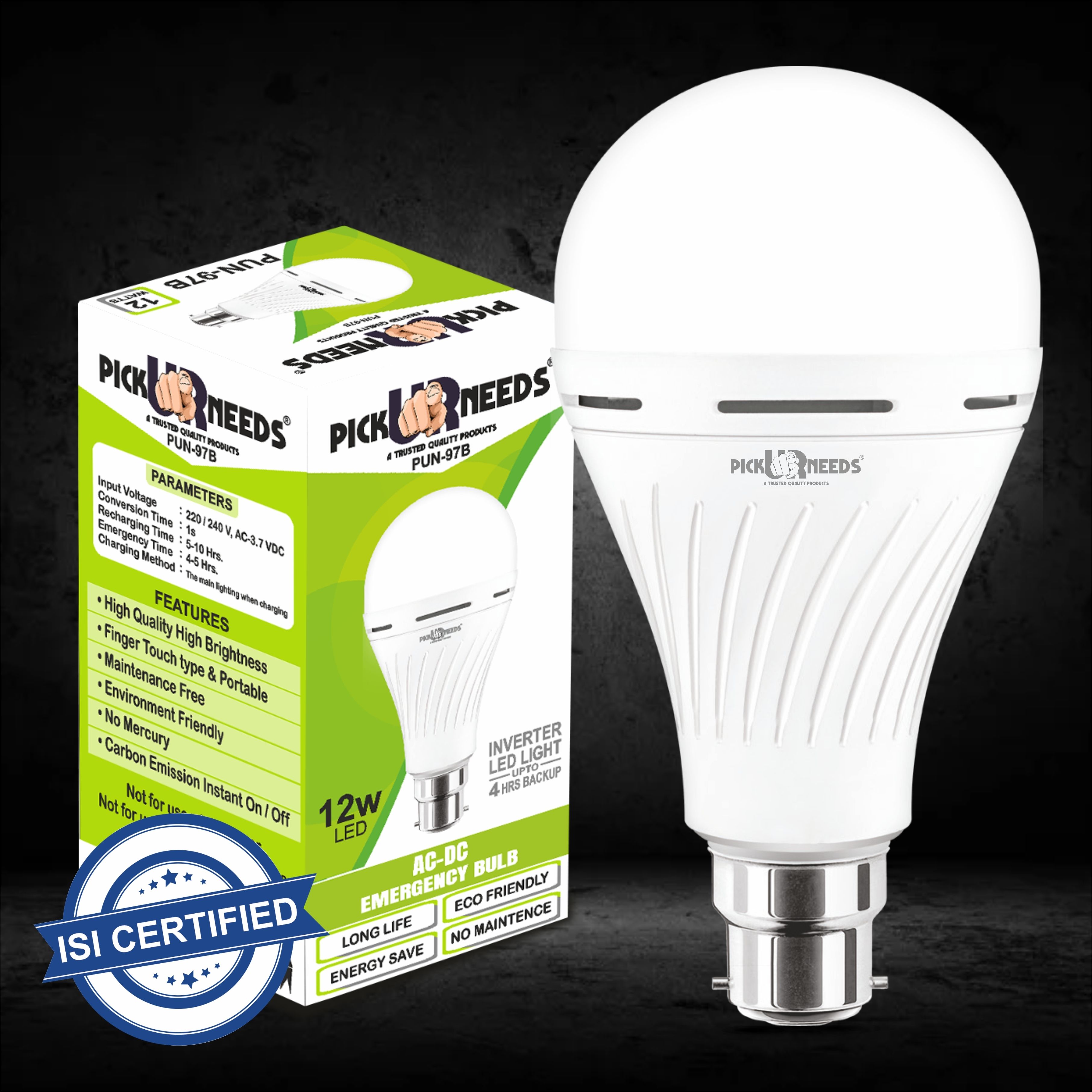 pick ur needs 12 Watt Inverter Led Bulb AC/DC Auto Rechargeable Emergency Bulb for Home Backup 4 hrs Bulb Emergency Light-picture-37