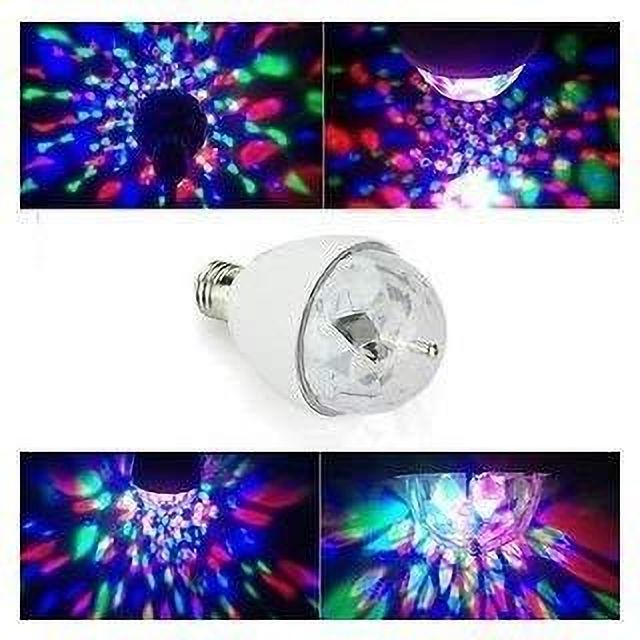 Auto-Rotating 360 Degree Crystal Disco Light Bulb PACK 1 Disco Ball Set