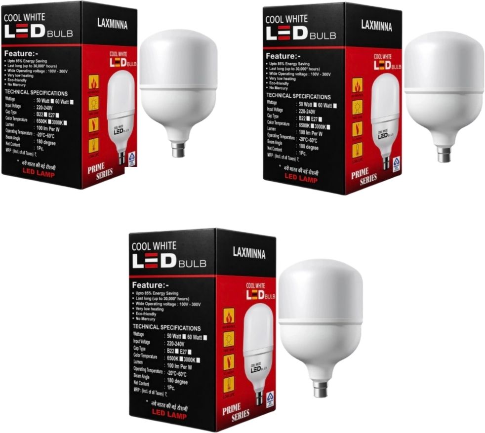 laxminina 50 W Eye Safety Compliance Round B22 LED Bulb-picture-14