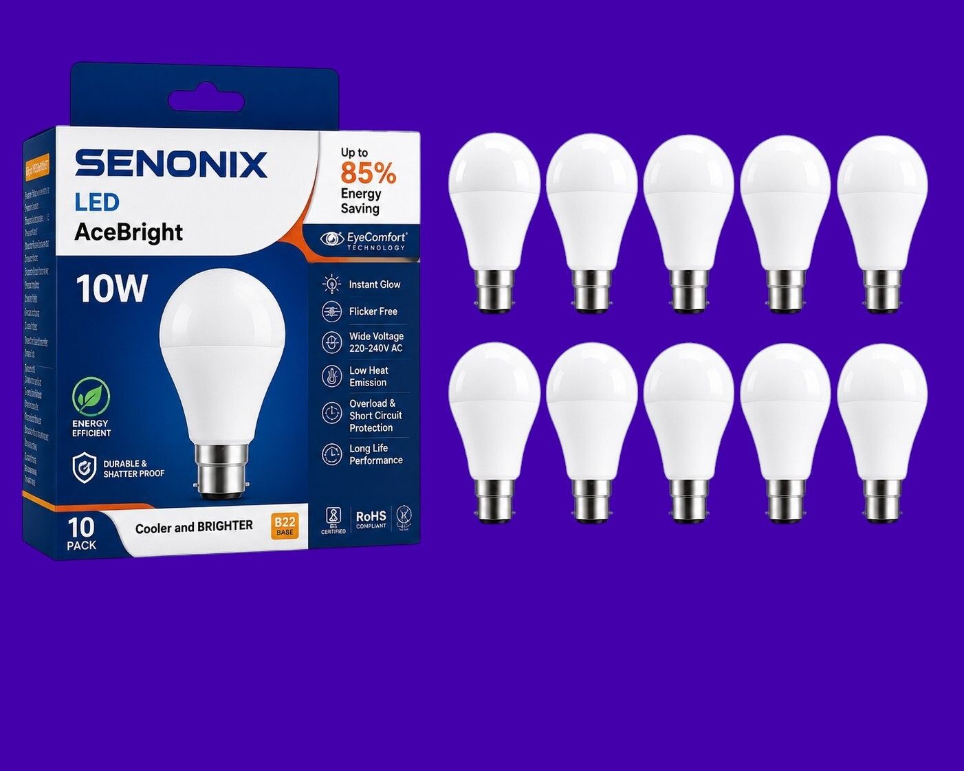 senonix 10 W Basic Round 2 Pin LED Bulb-picture-48