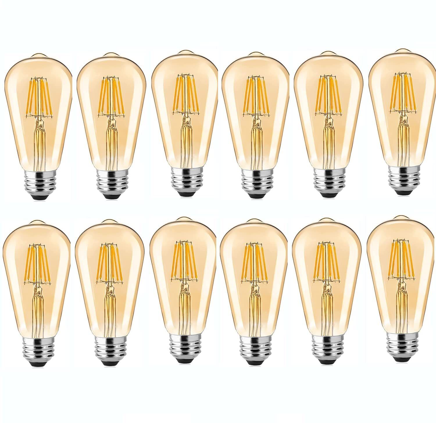 (Pack of 12) 4W E27 E26 Base Filament Bulbs | Edison Bulb | Filament Bulb Wall/ Hanging Lights (Pendant Lights) Lamp Shade-image-5