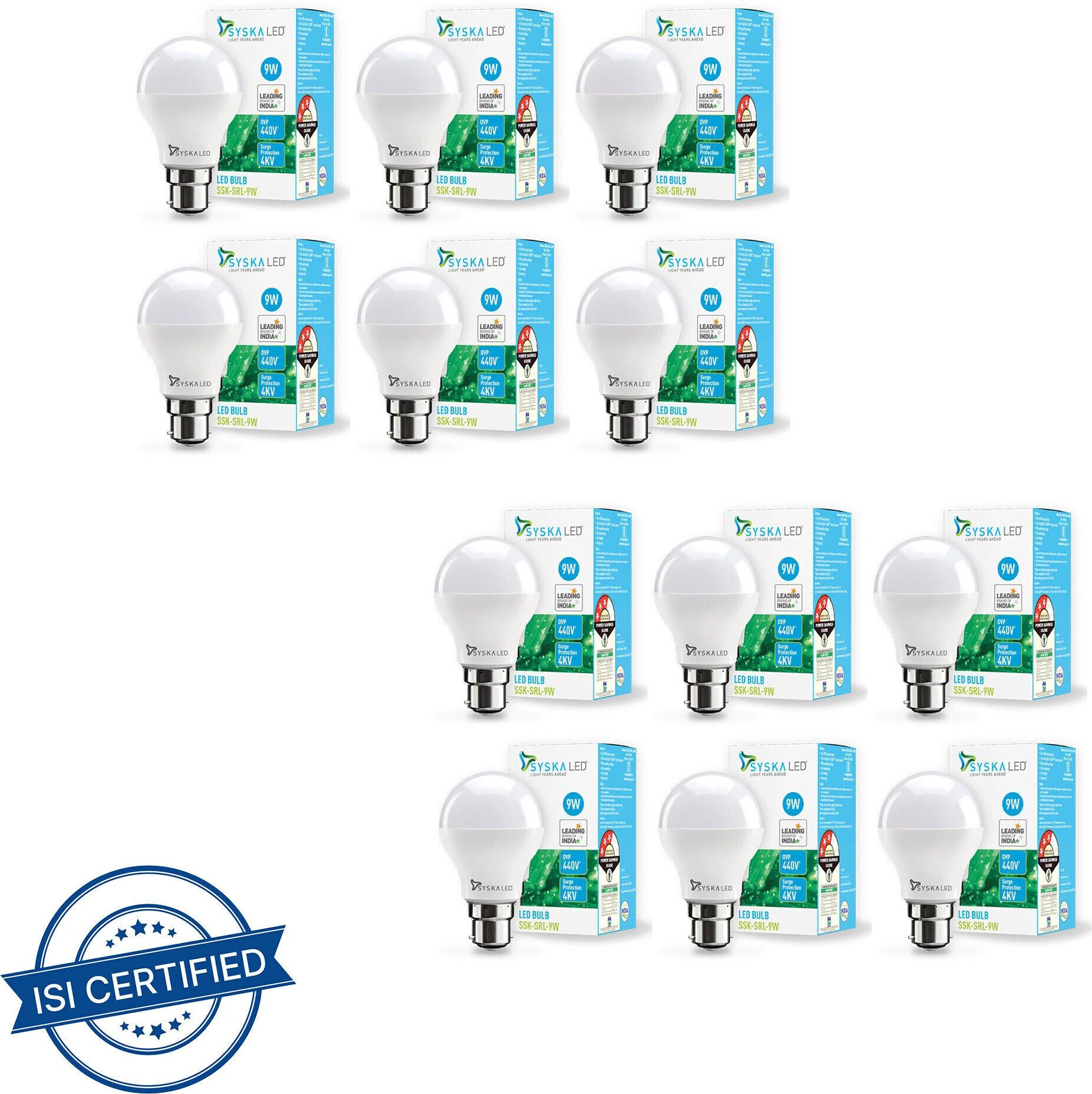 syska 9 W Basic Standard B22 LED Bulb-picture-15