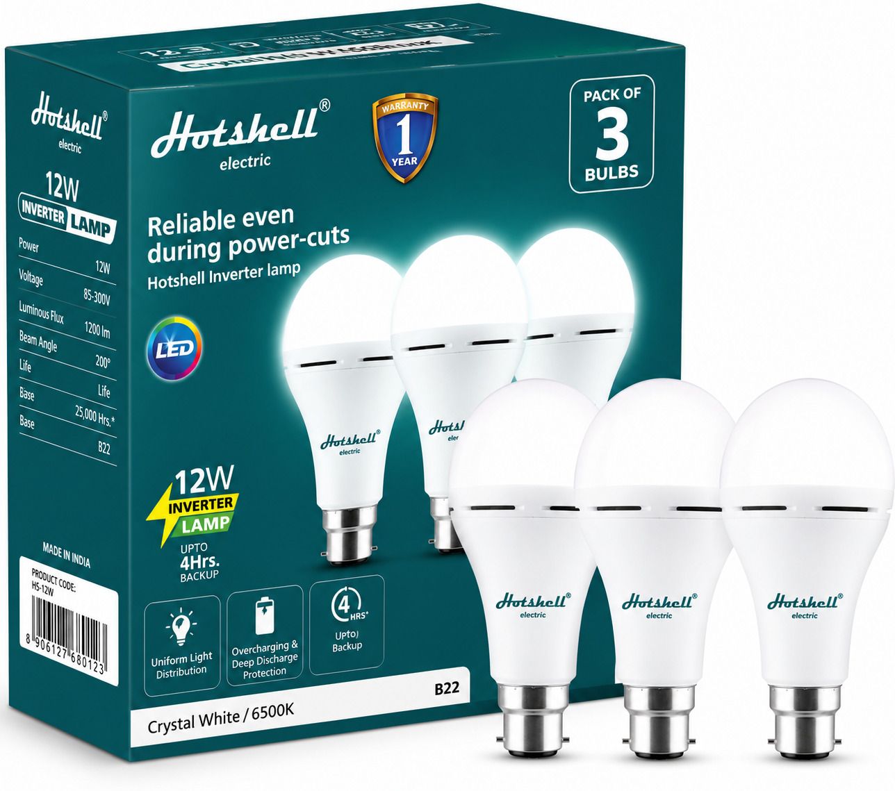 hotshell 12 W Inverter Standard B22 D LED Bulb-picture-45