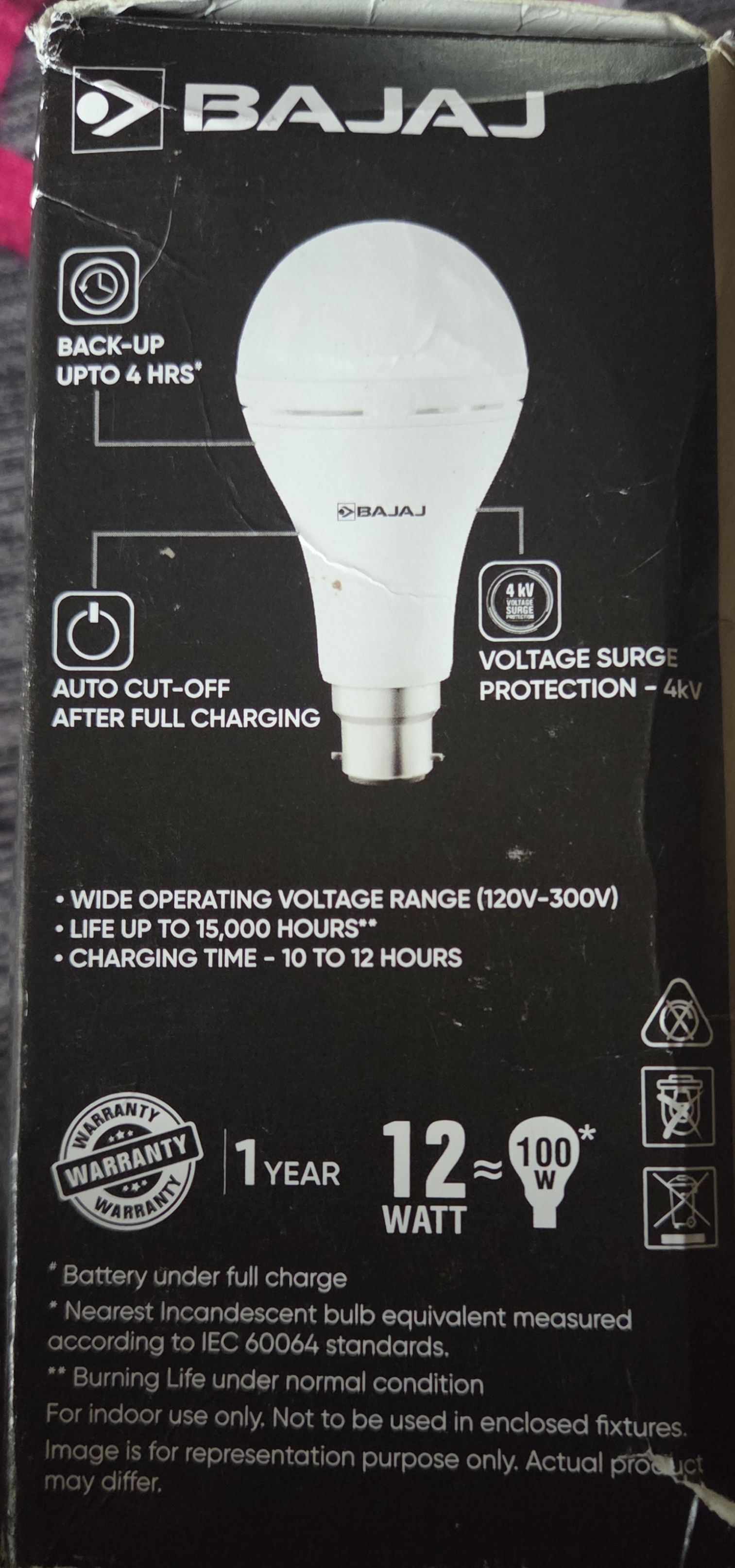 bajaj 12 W Inverter Round B22 LED Bulb-picture-9