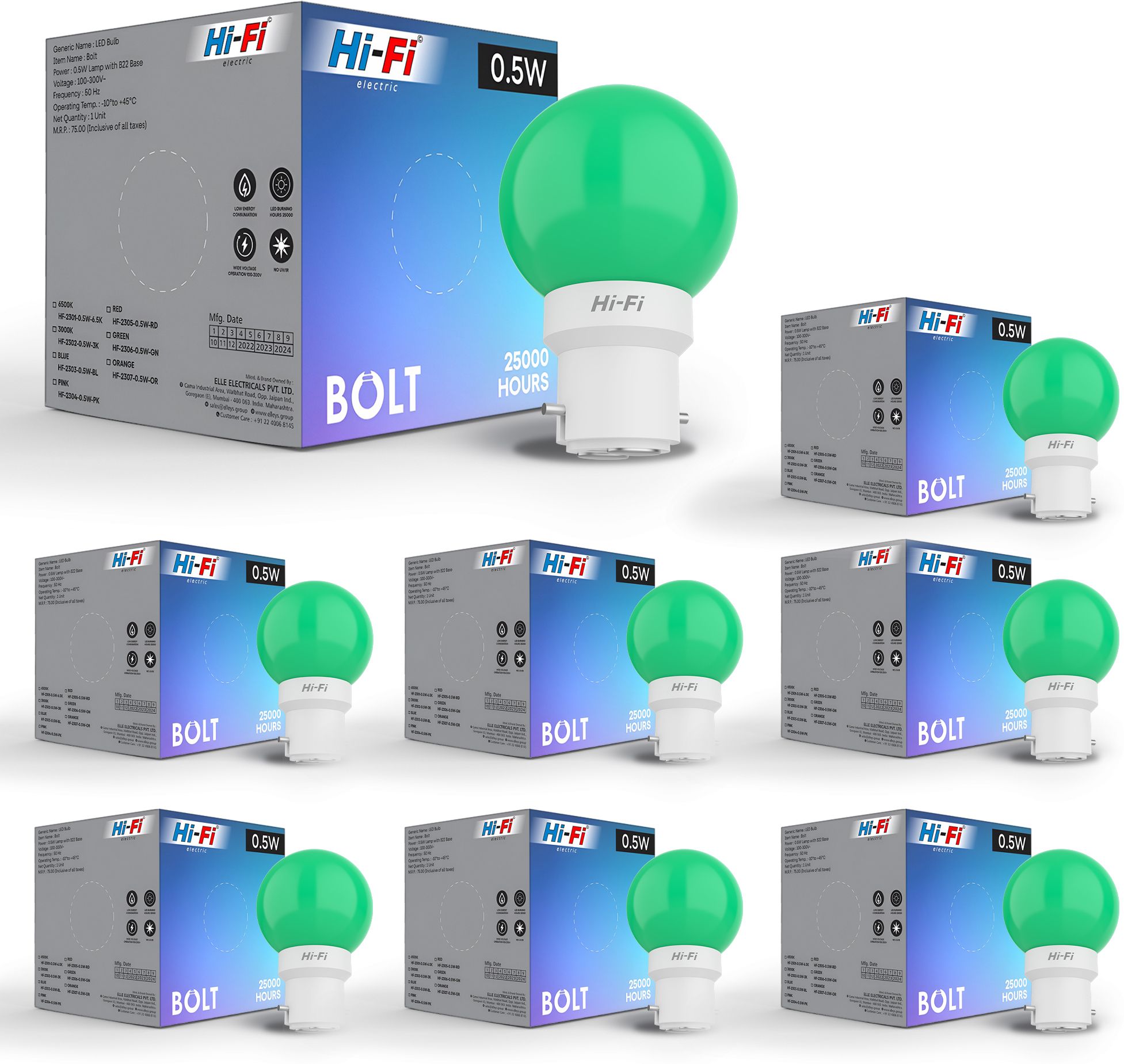 0.5 W Basic Round B22 LED Bulb-image-11