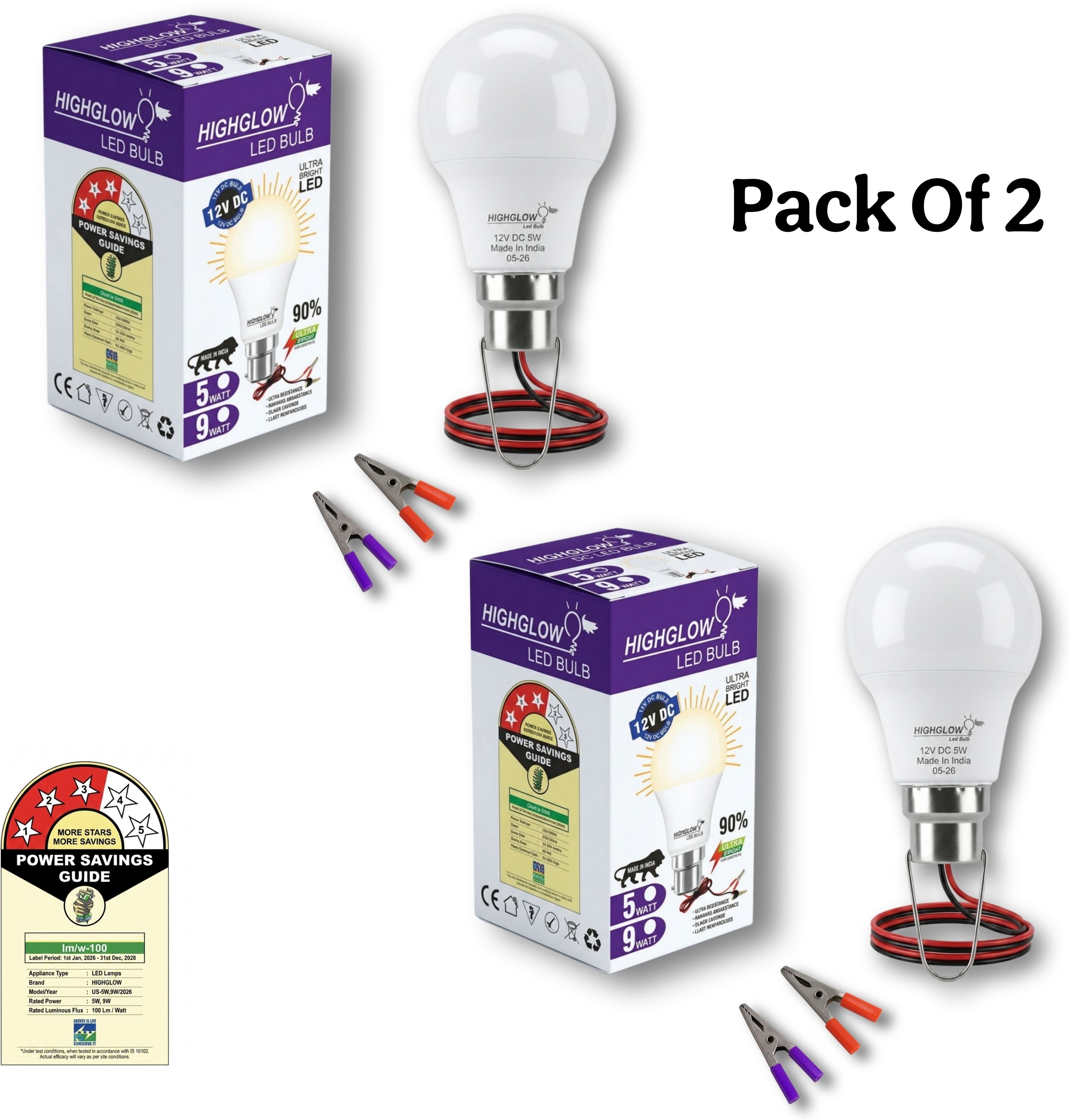 highglow 5 W Basic Round 2 Pin LED Bulb-picture-33