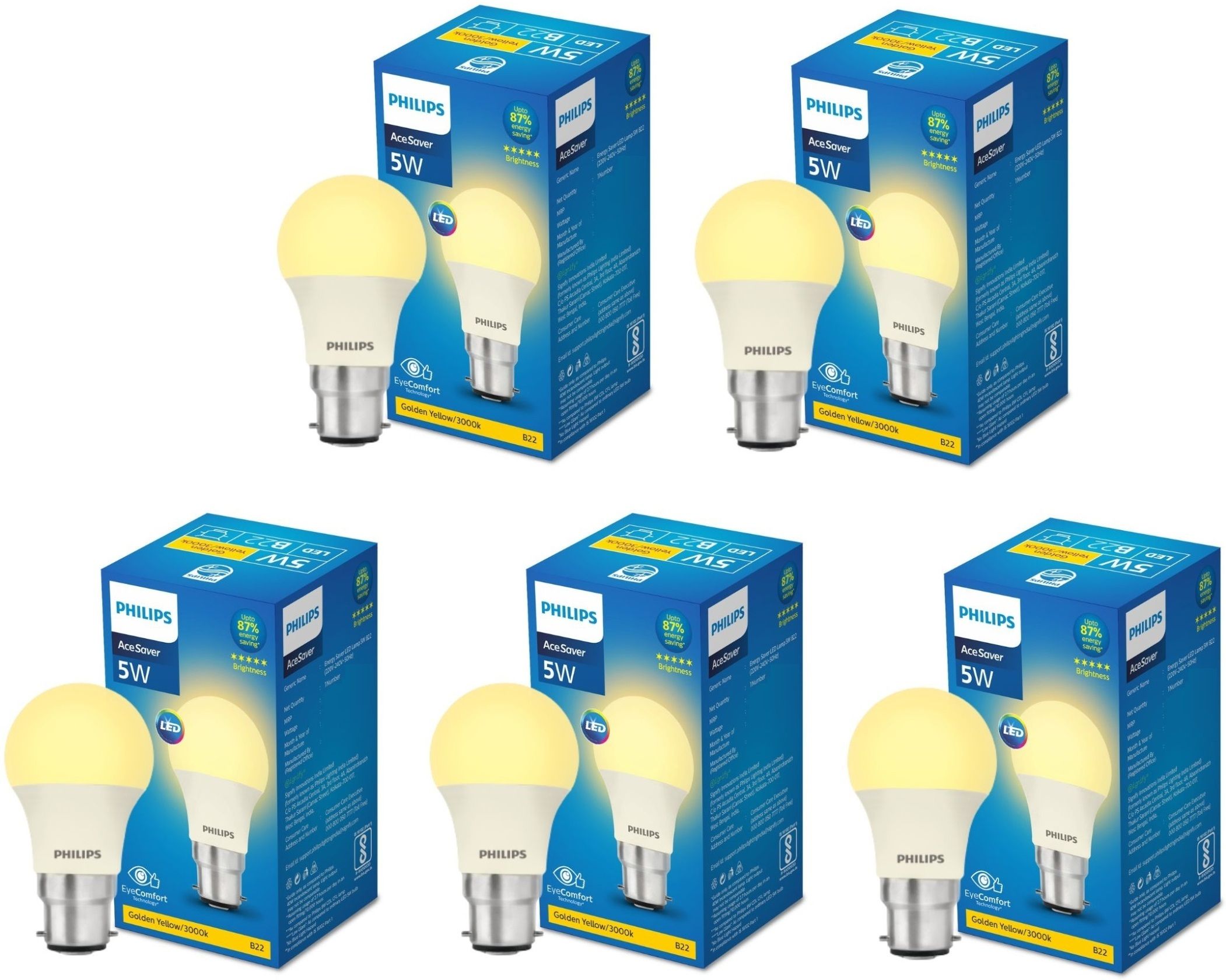 philips 5 W Basic Round B22 LED Bulb-picture-34