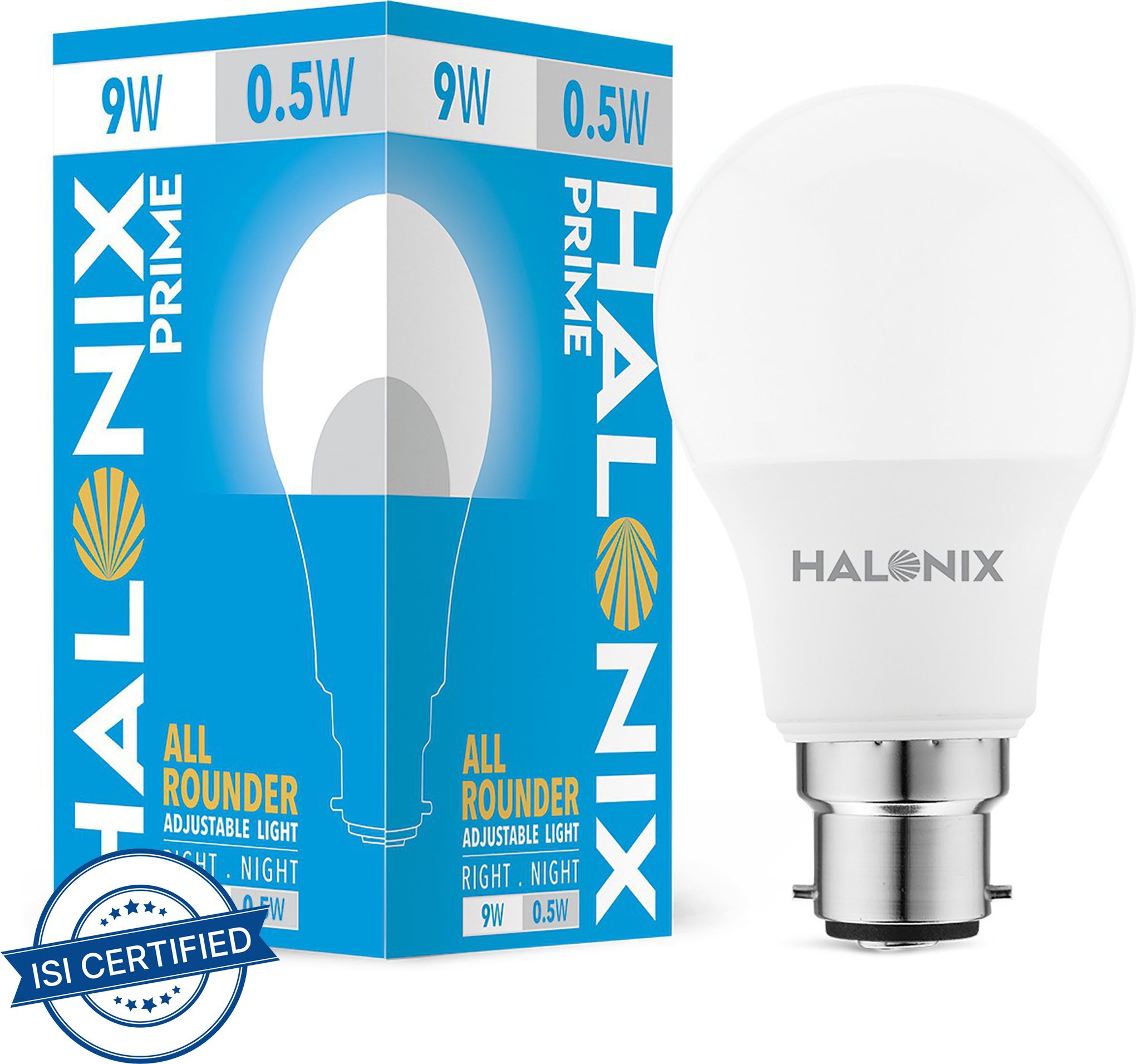 halonix 9 W, 0.5 W Basic Round B22 LED Bulb-picture-11