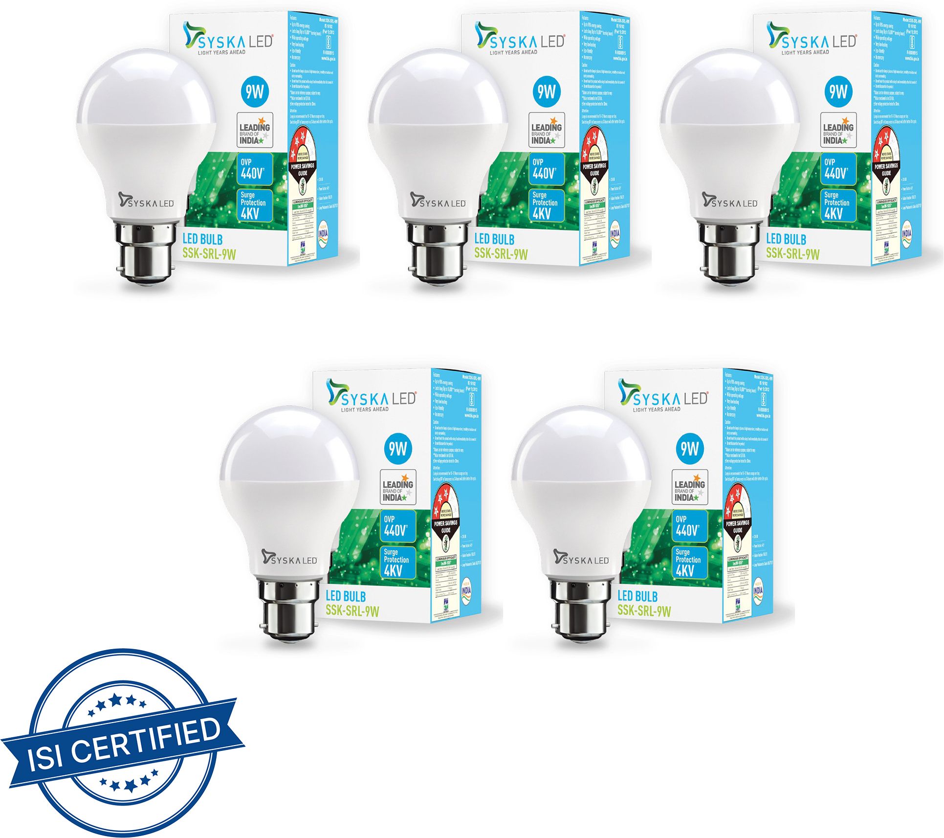 syska 9 W Basic Standard B22 LED Bulb-picture-21