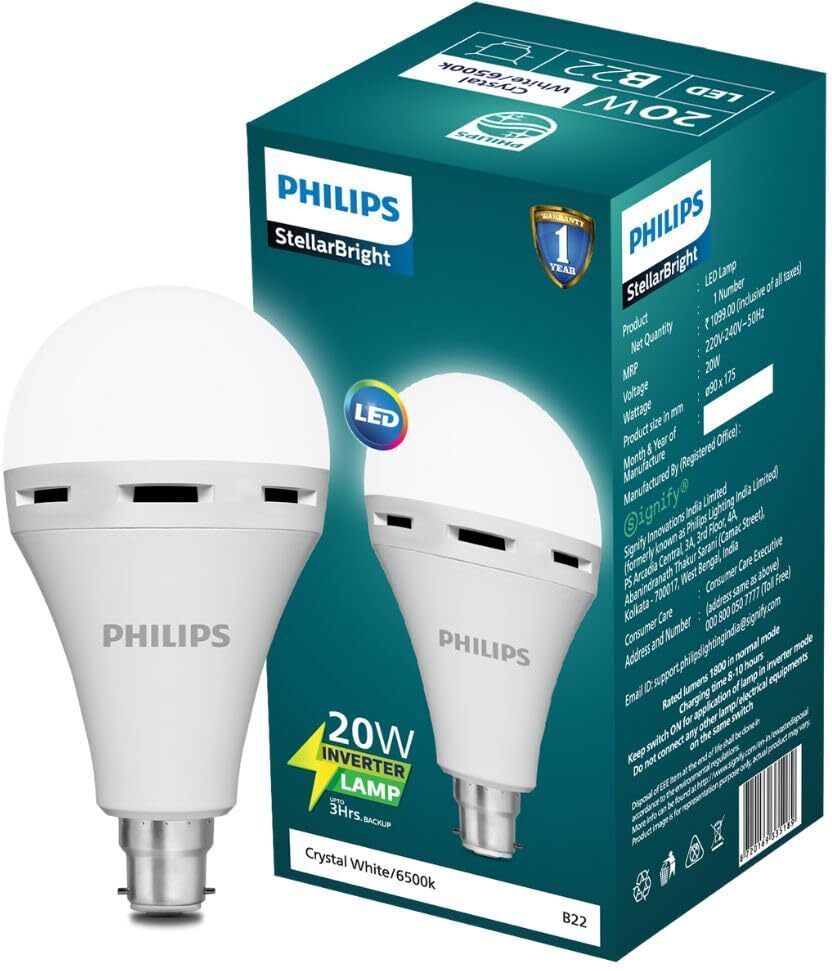 20W B22 WHITE EMERGENCY LED BULB PACK OF-01 3 hrs Bulb Emergency Light-image-49