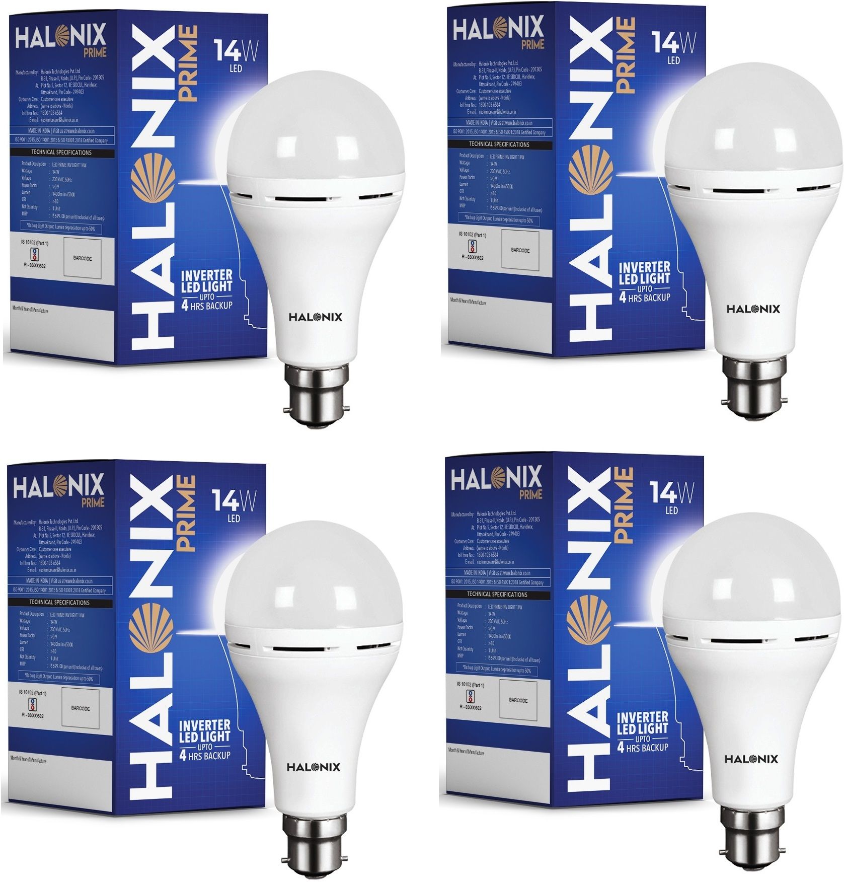 halonix 14W Inverter Rechargeable bulb 4 hrs Bulb Emergency Light-picture-14