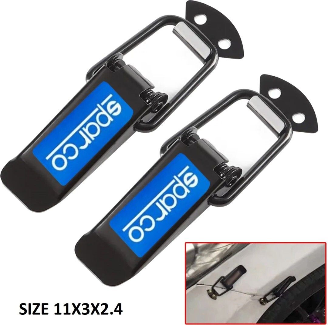 2Pcs Auto Universal Bumper Security Hook Lock Clip Kit for Racing Car Locking Carabiner-image-10
