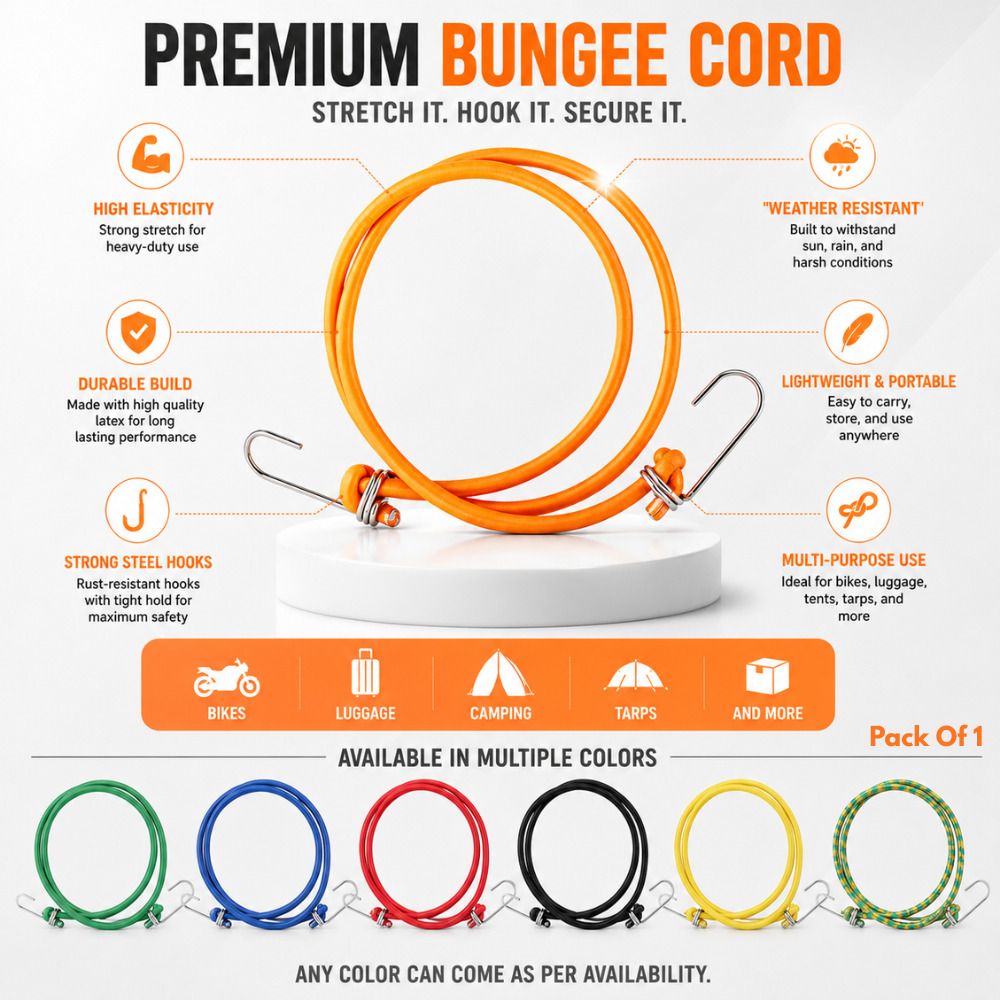 autozap Heavy Duty Bungee Cord with Hooks Multicolor-picture-15