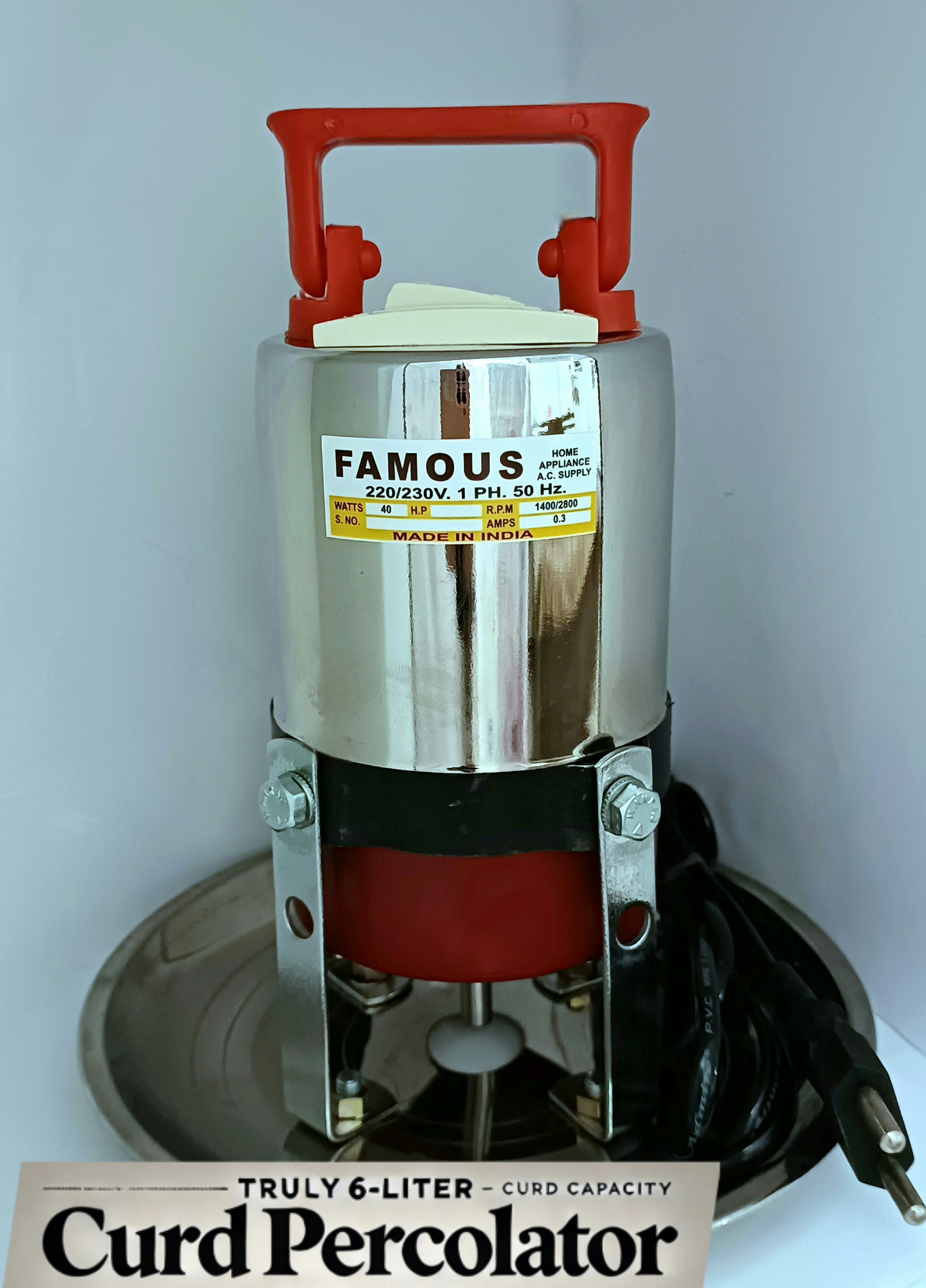 famous fi High-Speed,6 liter Capacity curd percolator Butter Maker Churn-picture-17
