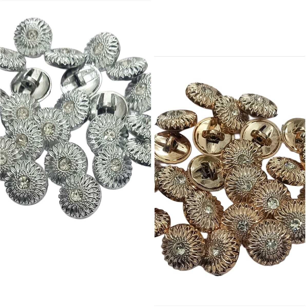 parui trading Golden & Silver Stone Sated Sewing Button For Embroidery Dress Making Design Metal Buttons-picture-36