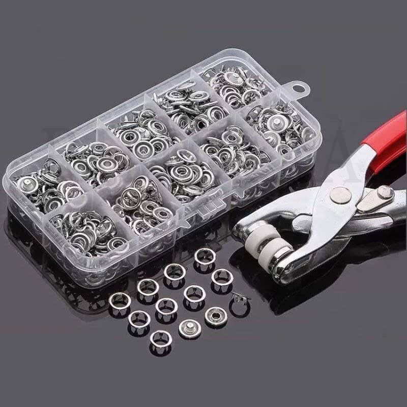 100pc Thickened Snap Fasteners Kit with Hand Pressure Plier Metal Buttons-image-16