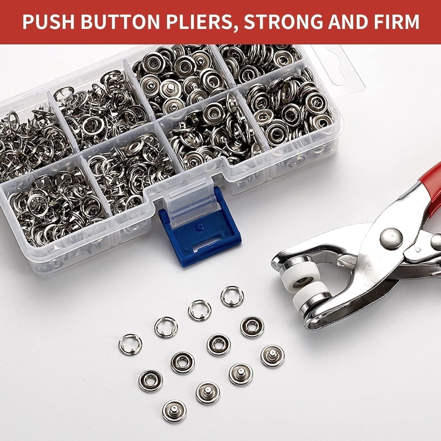 100 Pcs Metal Thickened Snap Fasteners Button Set with Hand Pressure Pliers Metal Buttons-image-45