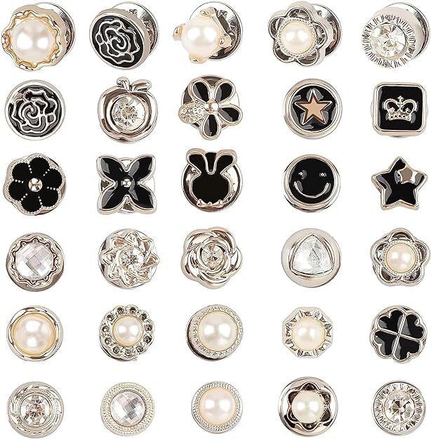 TREXEE 30pcs Brooch Pins for Women Cover Up Button for Shirt Coat Dress Sweater Brooch-image-44
