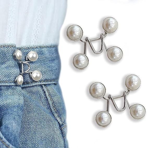 kashtgo Jean Button Pins, Waist Buckle for Jeans,Waist Tightener Clips for Loose Jeans Metal Buttons-picture-13