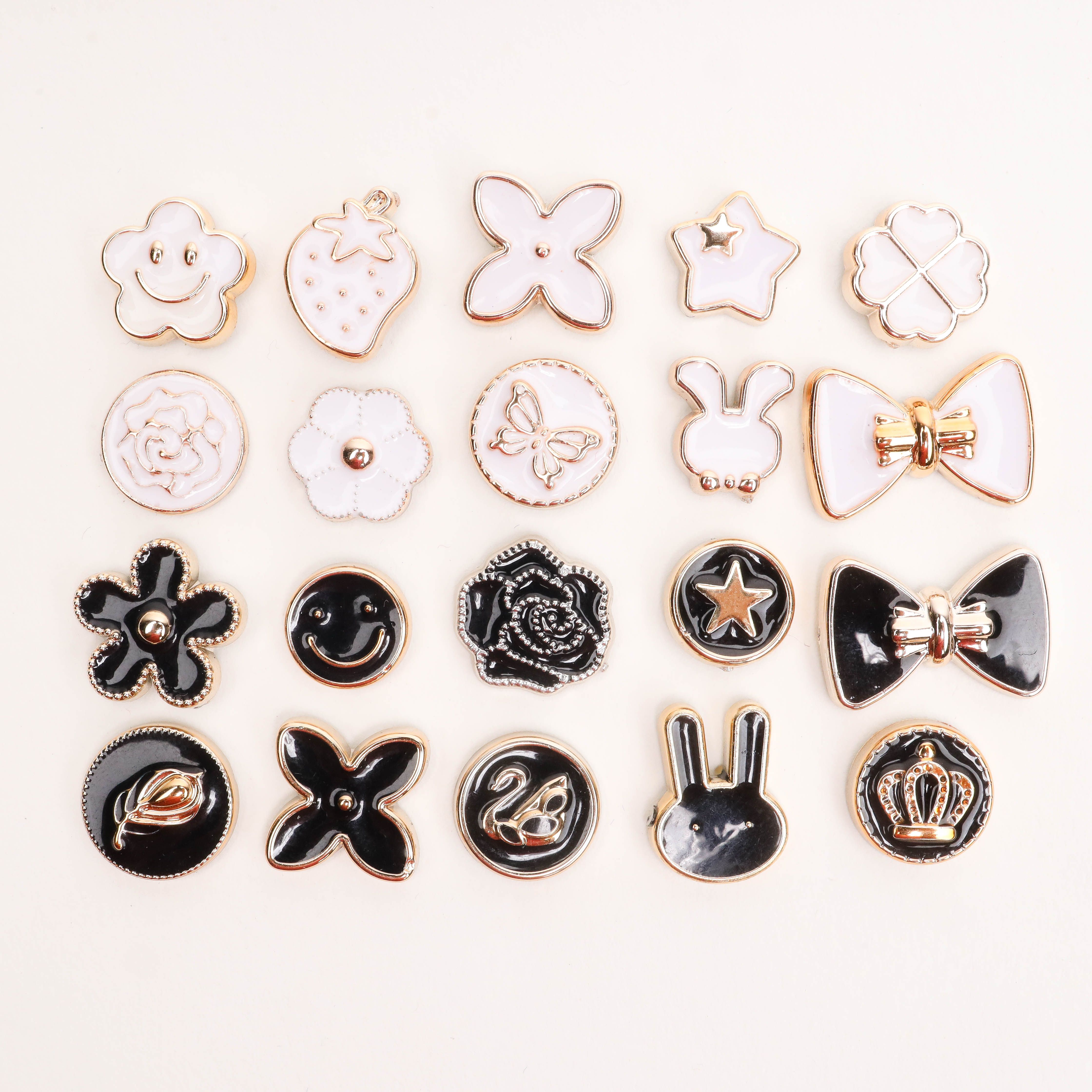 Pack of 20 Stylish Mixed Design Buttons for Shirts Dresses and Bags Metal Buttons-image-4