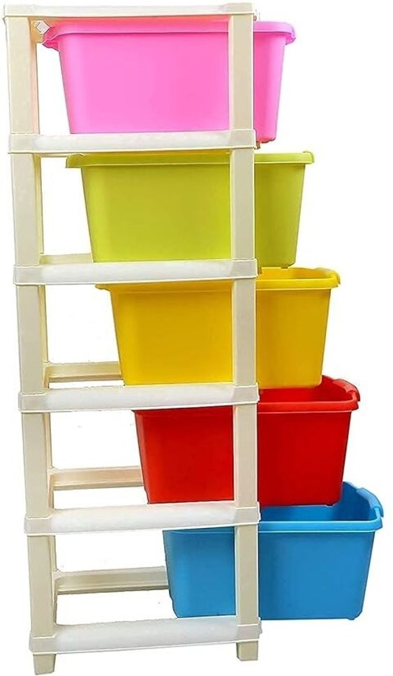 flipkart smartbuy 5-Tier Plastic Storage Cabinet Modular Plastic Drawer for Home/Office/Hospital Plastic Kitchen Trolley-picture-17