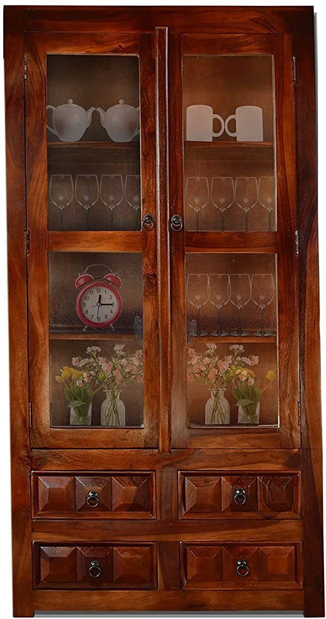 flipkart perfect homes Sheesham Solid Wood Solid Wood Semi-Open Book Shelf-picture-21