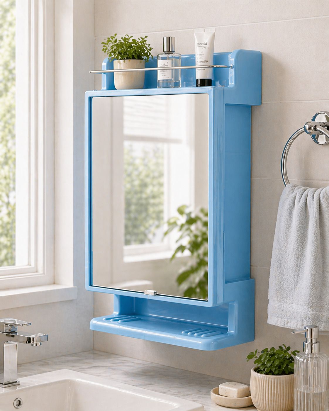 pgen DESINGER Spacy Cabinet with Storage Magnetic Lock Door, Wall-Mounted Organiser Bathroom Mirror-picture-10