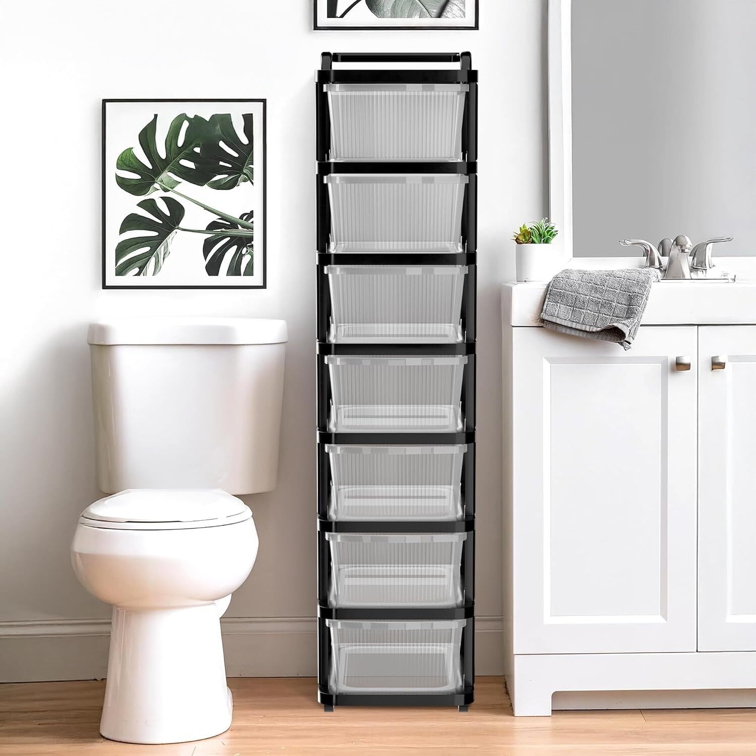sumoware Multipurpose 7 Drawer Storage Cabinet Plastic Close Book Shelf-picture-29